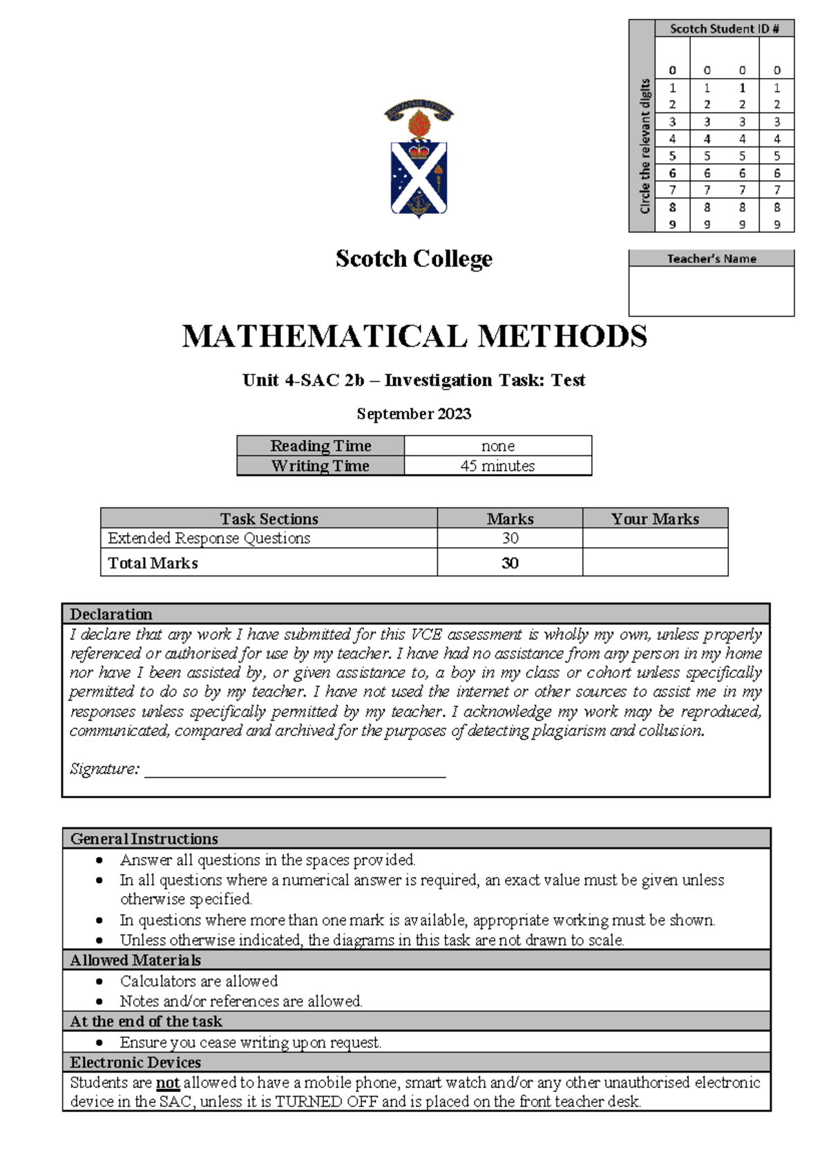 Comprehensive Probability SAC Revision Notes - Scotch College ...