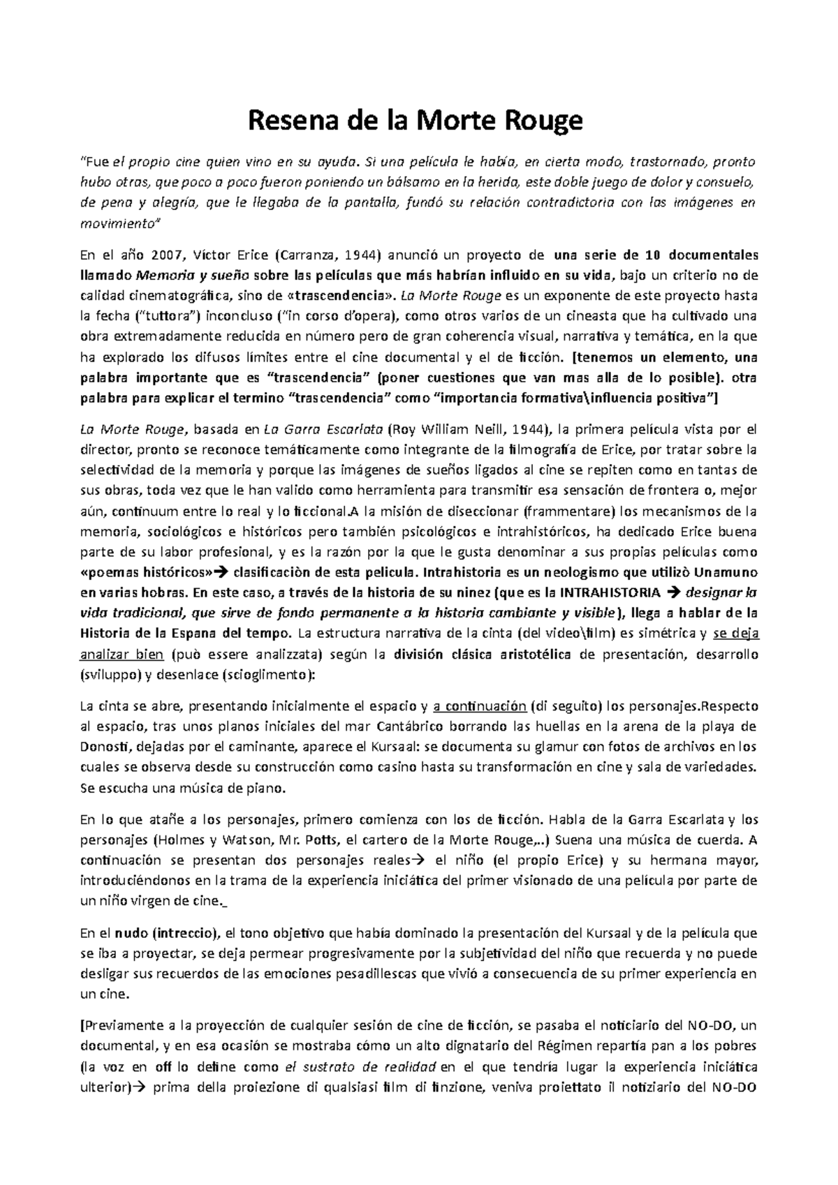 Resena de la morte rouge pagina Resena de la Morte Rouge “Fue el propio cine quien