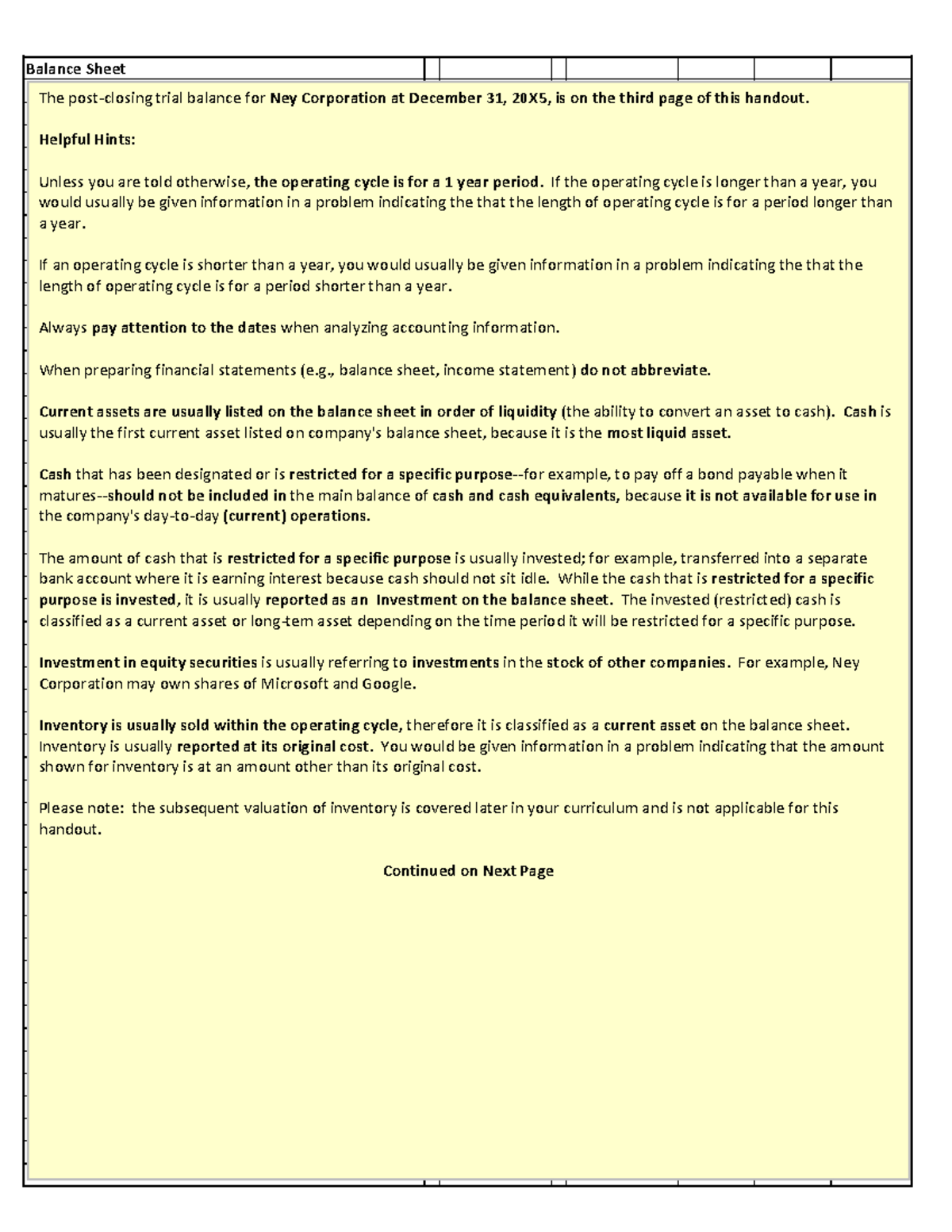 Balance Sheet Handout - Students Solution - Deprecated API usage: The ...