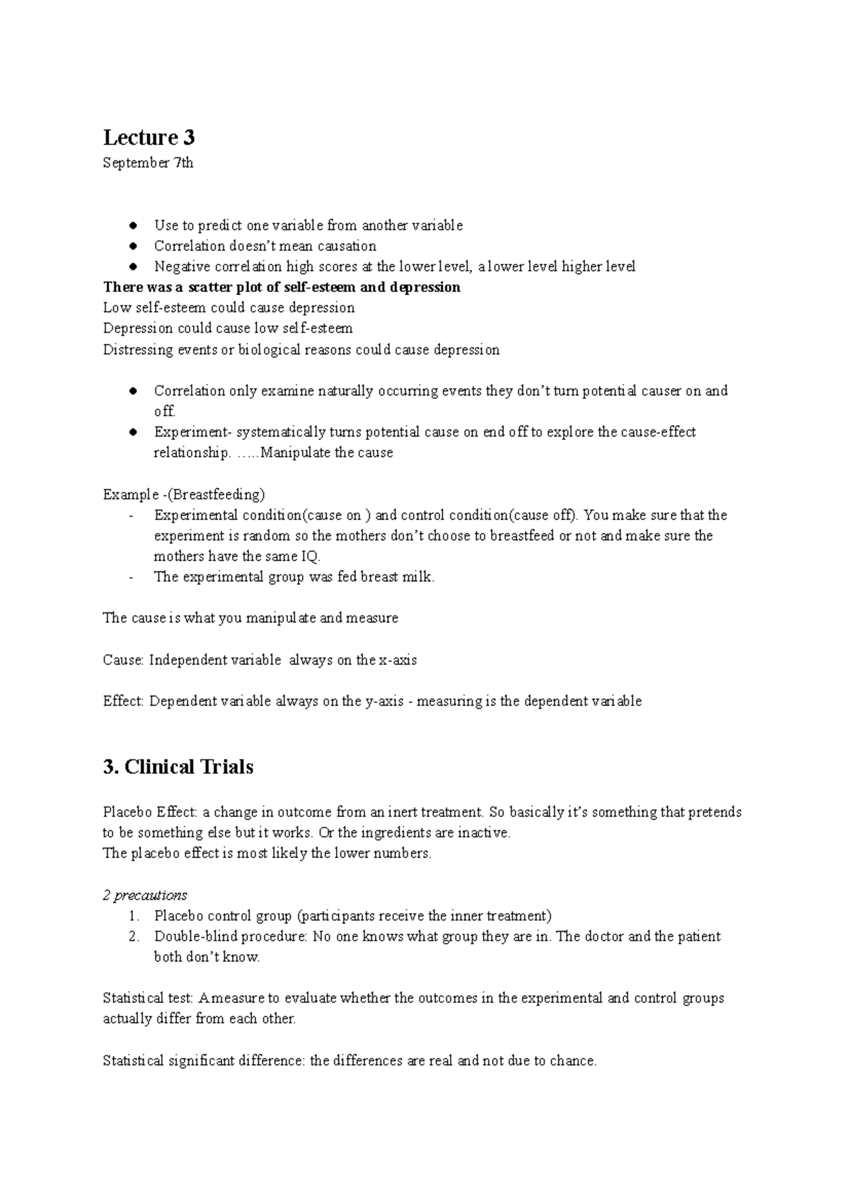 Lecture 3 - Lecture 3 September 7th Use to predict one variable from ...