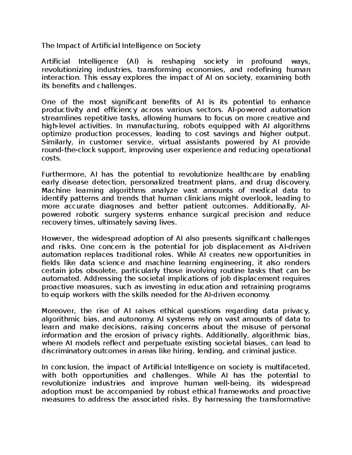 Ai 2 The Impact Of Artificial Intelligence On Society The Impact Of Artificial Intelligence Ai 2 The Impact Of Artificial Intelligence On Society The Impact Of Artificial Intelligence