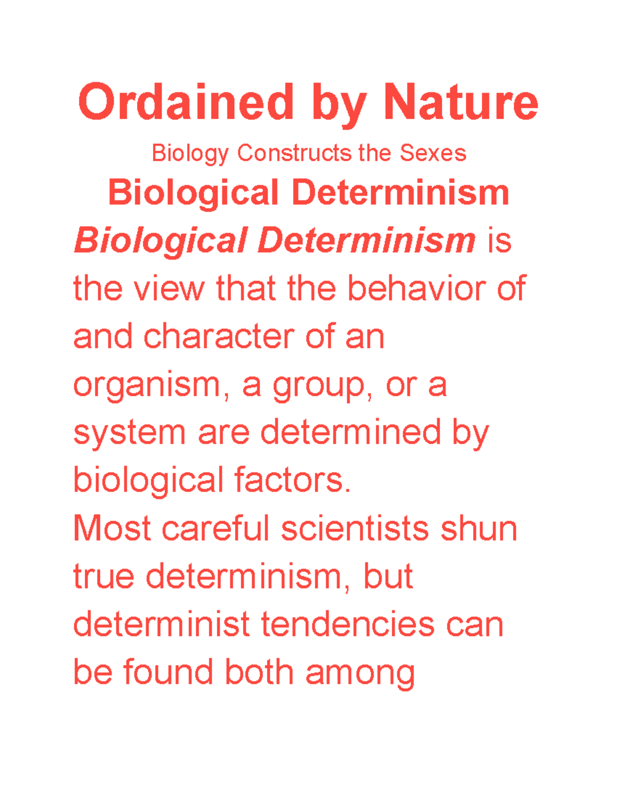 Ordained by NatureWeek 2 Ordained by Nature Biology Constructs the