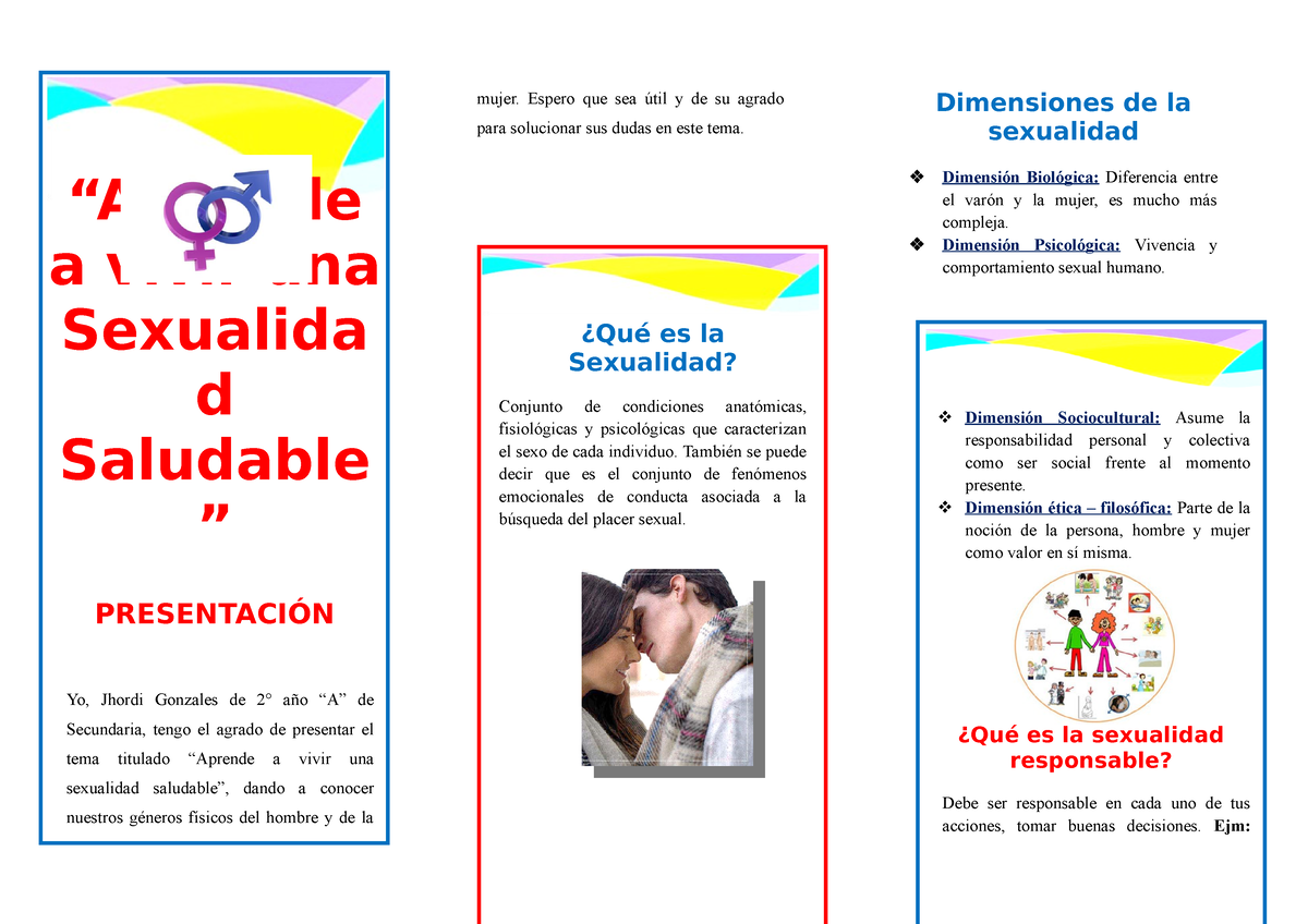 416027847 Sexualidad Saludable Triptico “aprende A Vivir Una