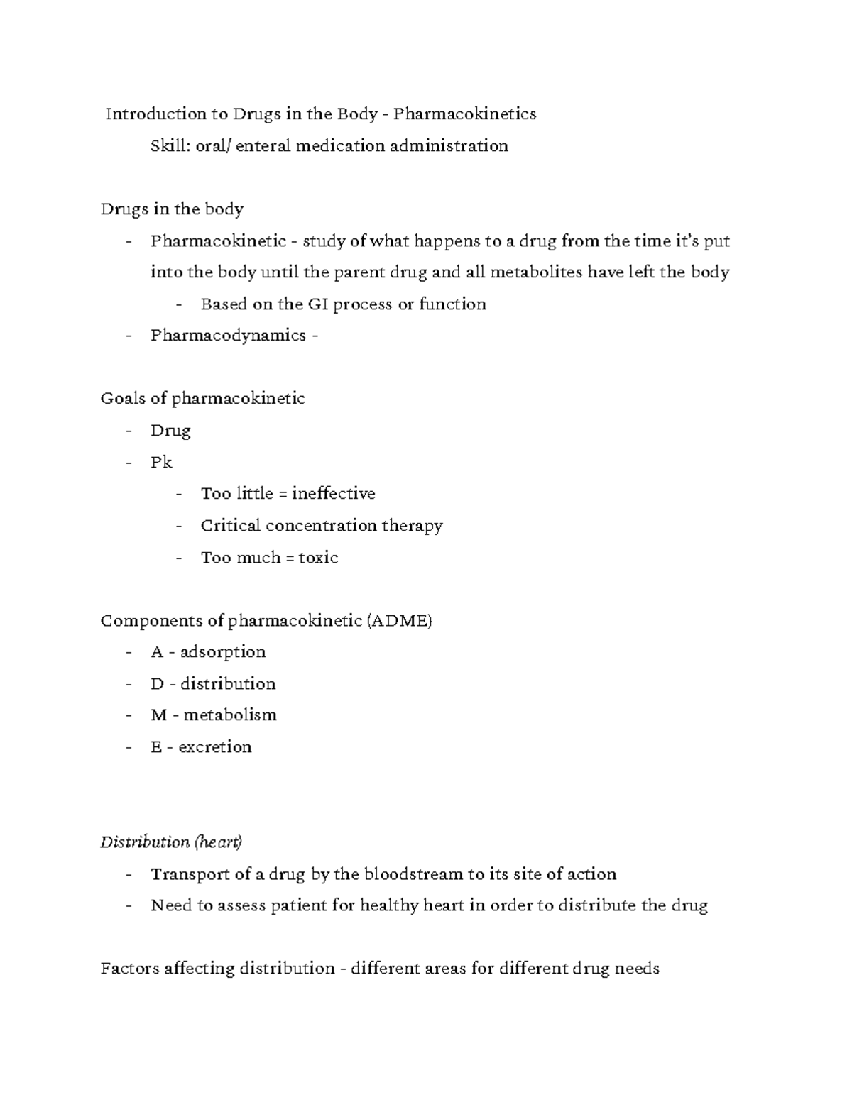 Oral to Enteral Medication - Introduction to Drugs in the Body ...