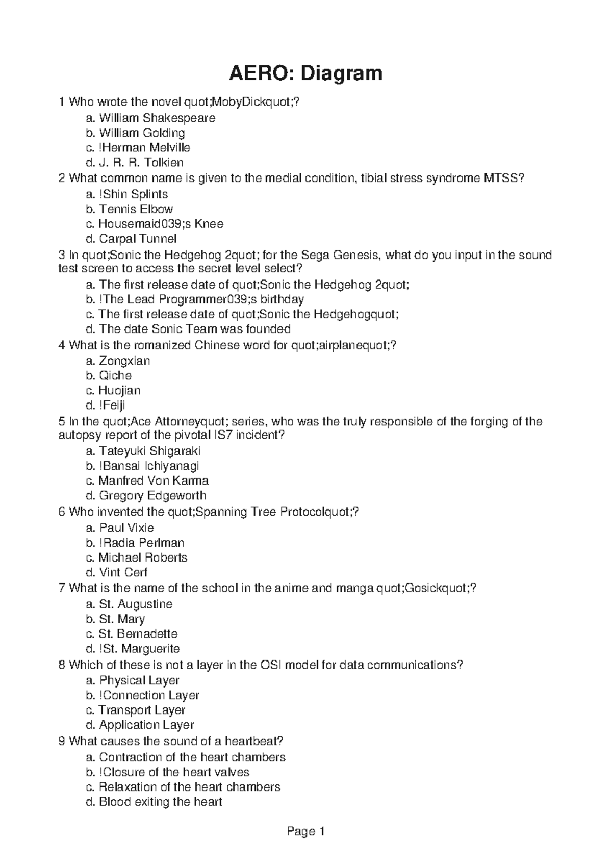 AERO332-Problems-5 - AERO332 - AERO: Diagram 1 Who wrote the novel quot ...