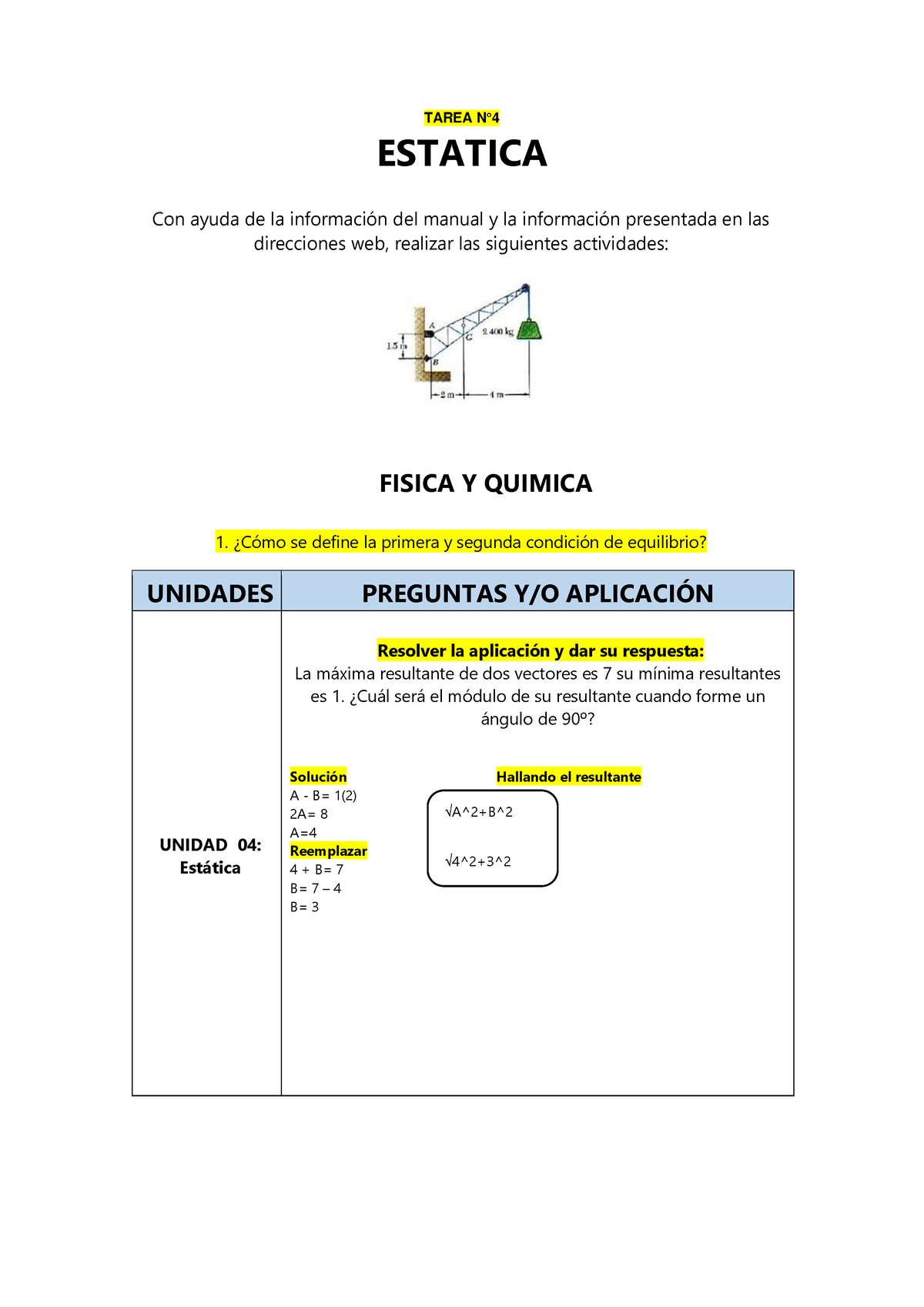 Tarea N4 Estatica Ovalle Flores Jetking - TAREA N° ESTATICA Con Ayuda ...