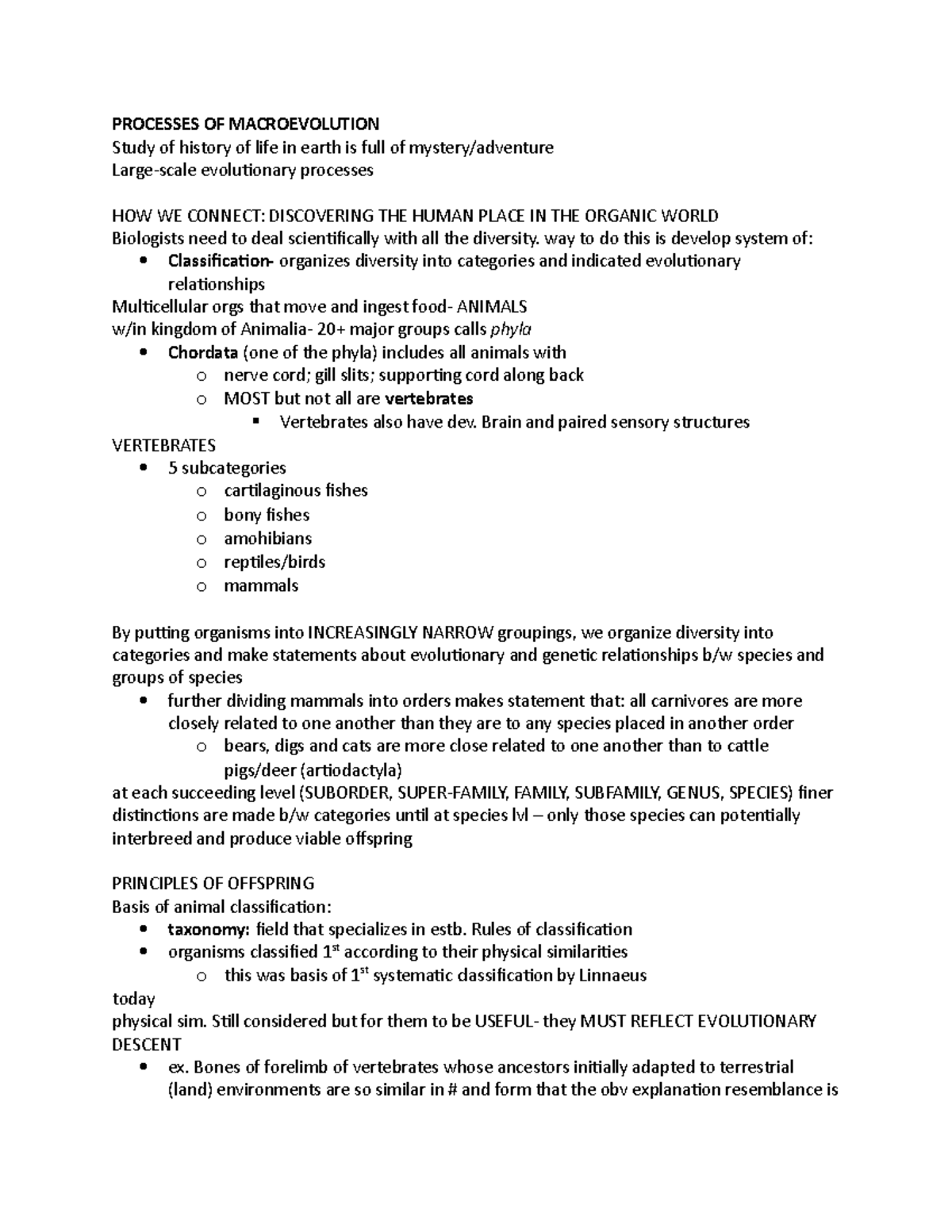 Processes OF Macroevolution - PROCESSES OF MACROEVOLUTION Study of ...