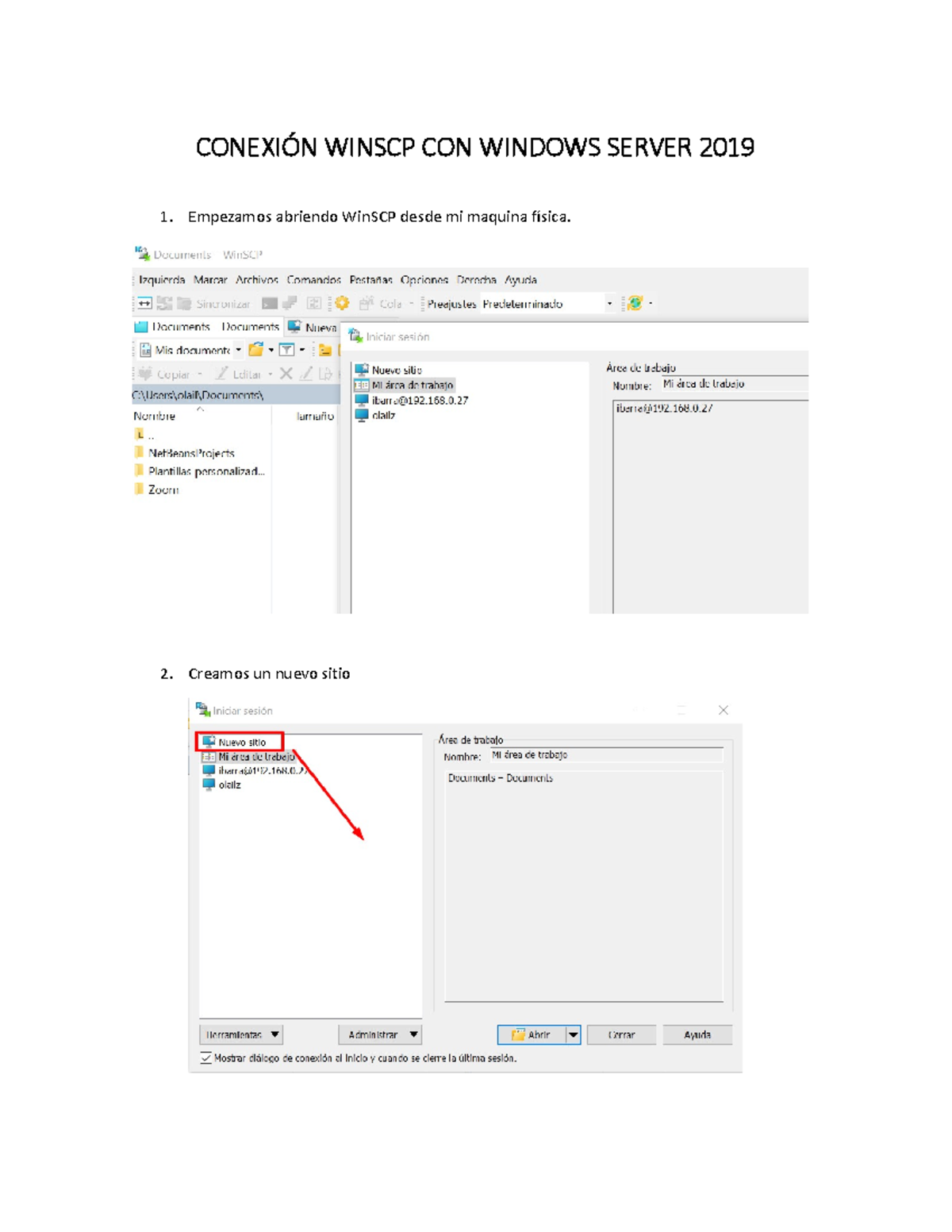 Wincsp Putty apuntes1 - CONEXIÓN WINSCP CON WINDOWS SERVER 2019 ...