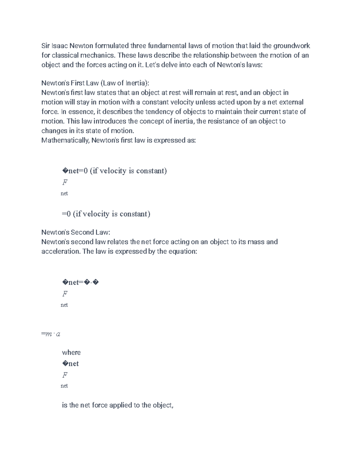 Newtons law - Sir Isaac Newton formulated three fundamental laws of ...