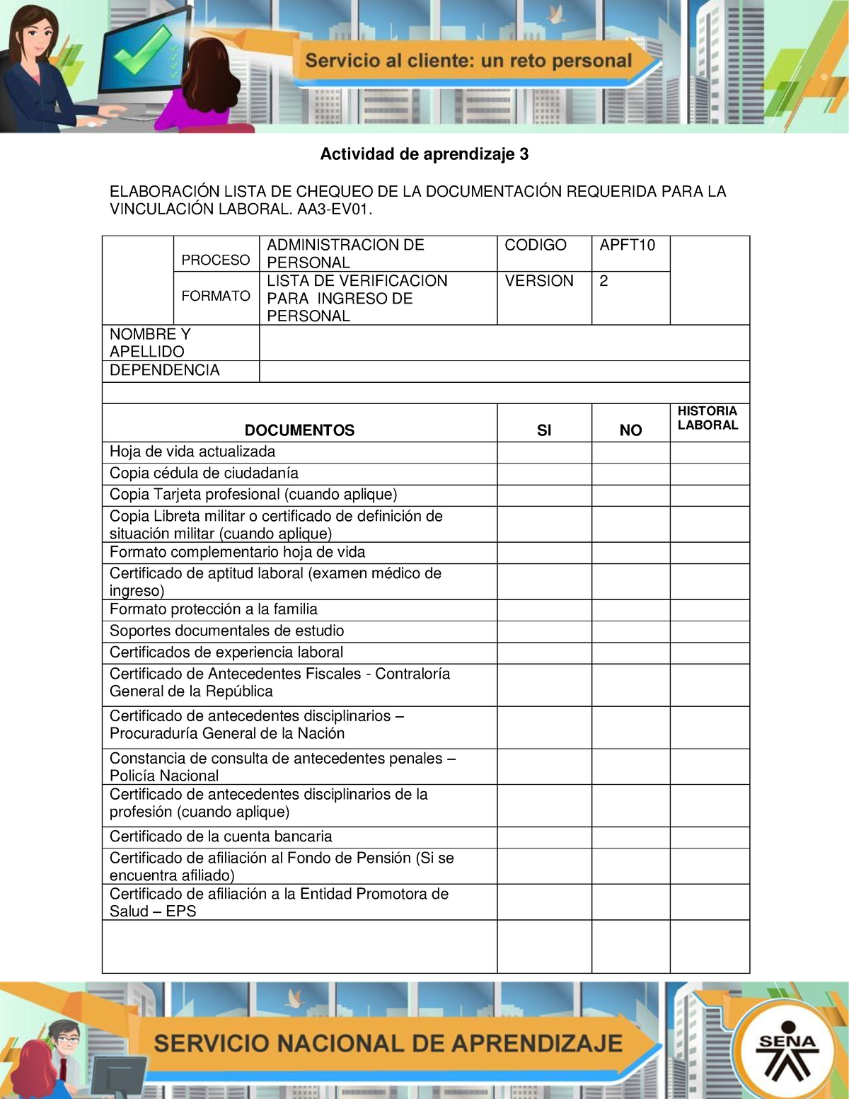 Aa Evidencia Lista De Chequeo Actividad De Aprendizaje Elaboraci N