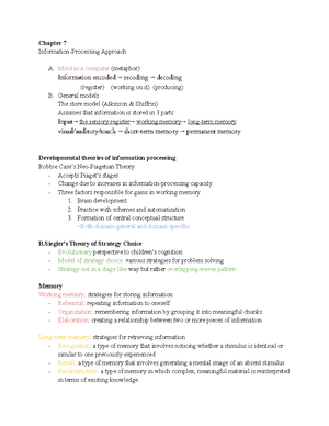 Developmental Psychology Chapter 8 notes - Chapter 8 Intelligence ...