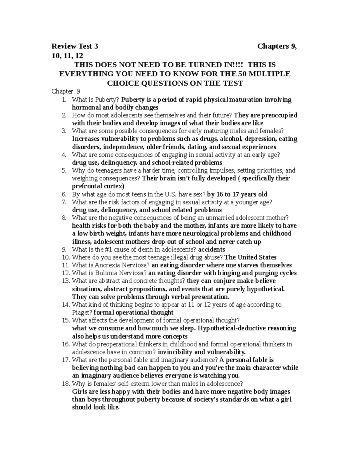 2314 Review Test 3 Revised Review Test 3 Chapters 9, 10, 11, 12 THIS