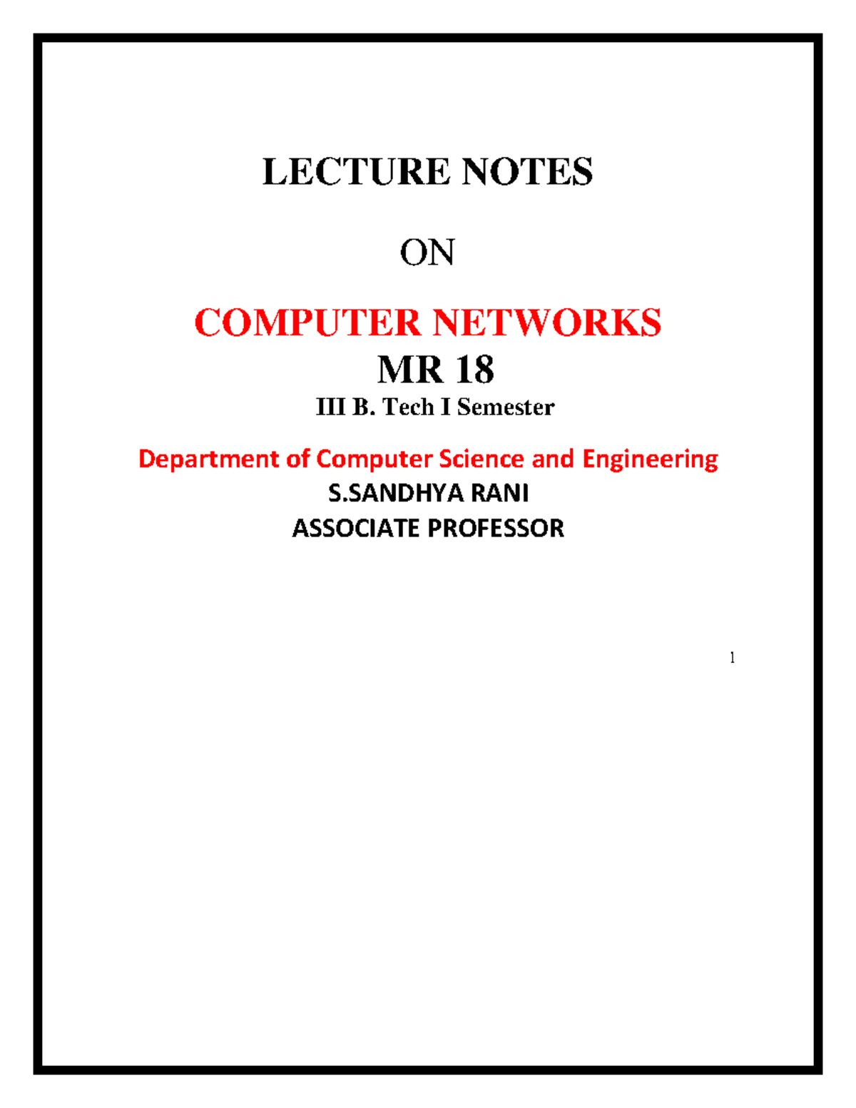 202012 23-Computer Networks - LECTURE NOTES ON COMPUTER NETWORKS MR 18 ...