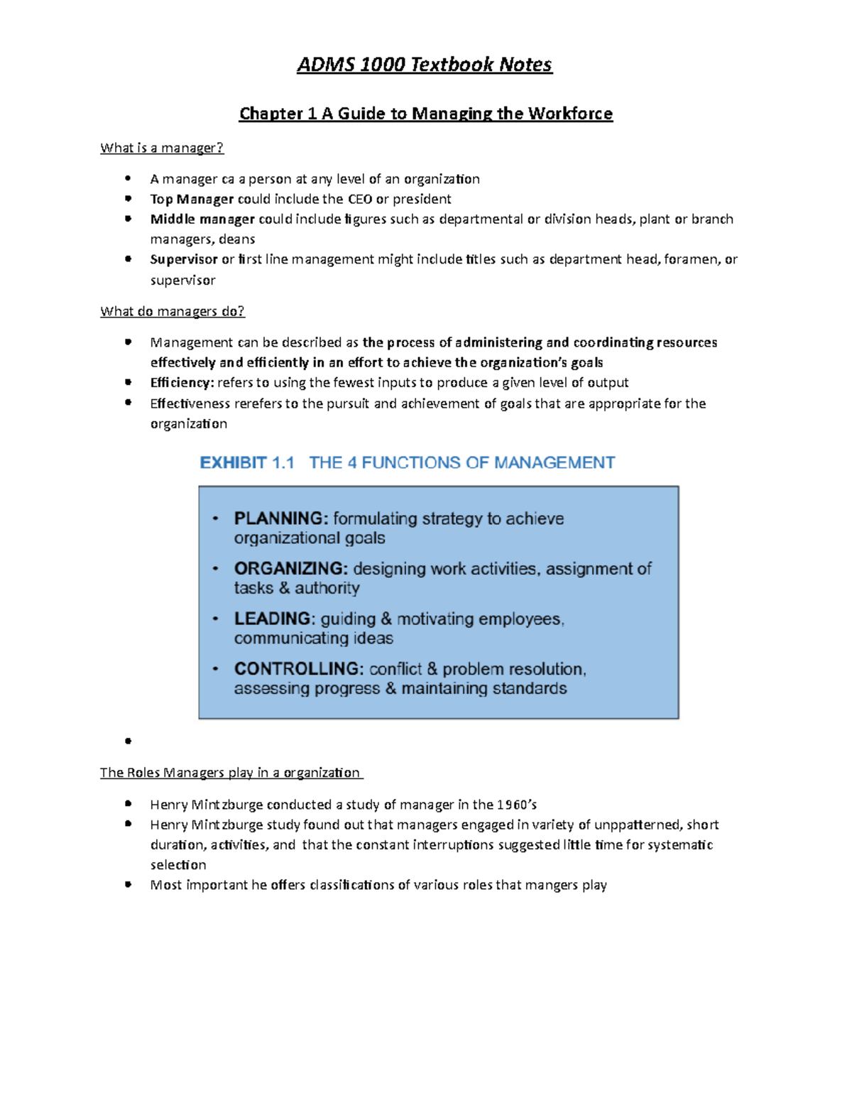 Chapter 1 Textbook Notes A Guide To Managing The Workforce - Chapter 1 ...