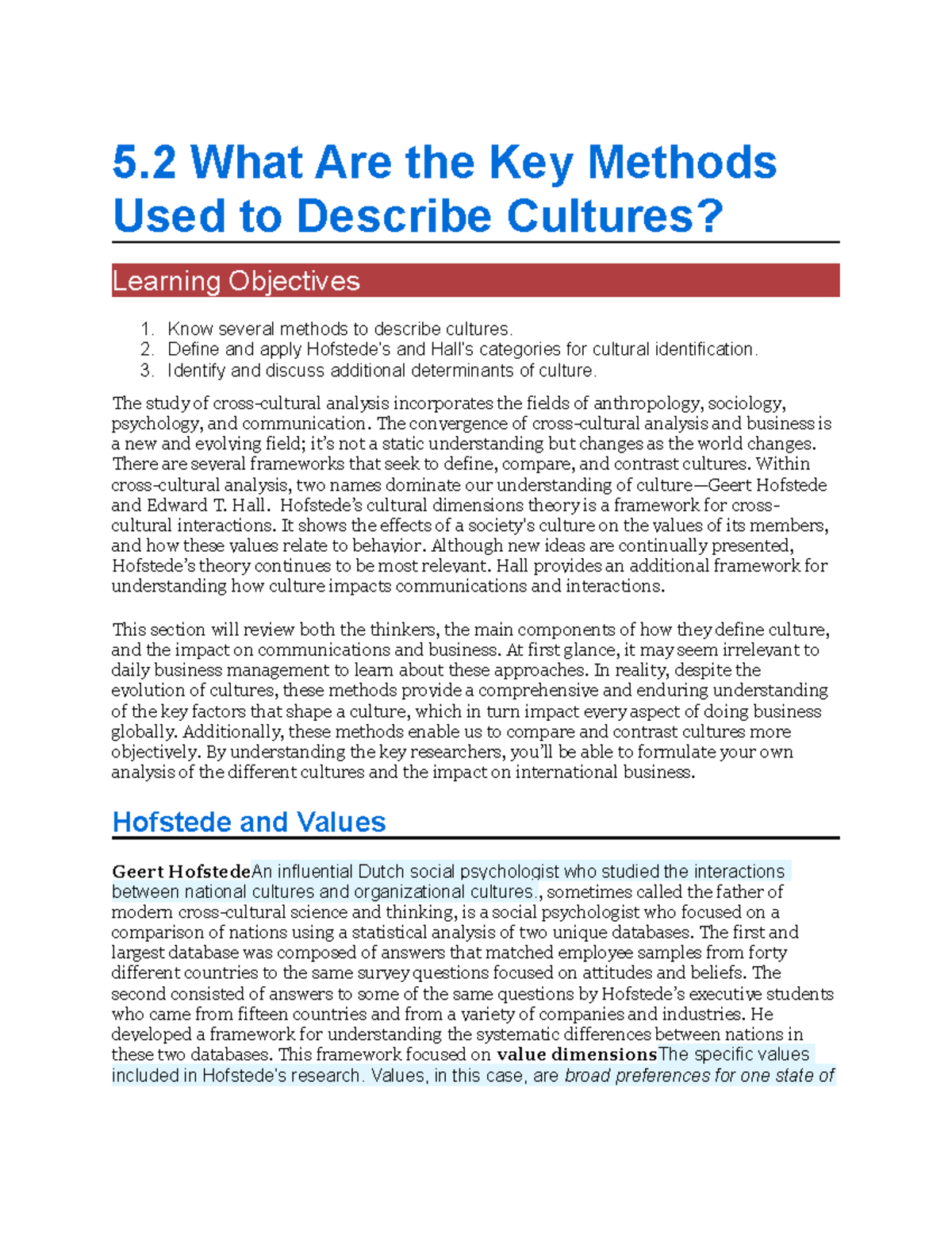 5.2 What Are the Key Methods Used to Describe Cultures - 5 What Are the ...