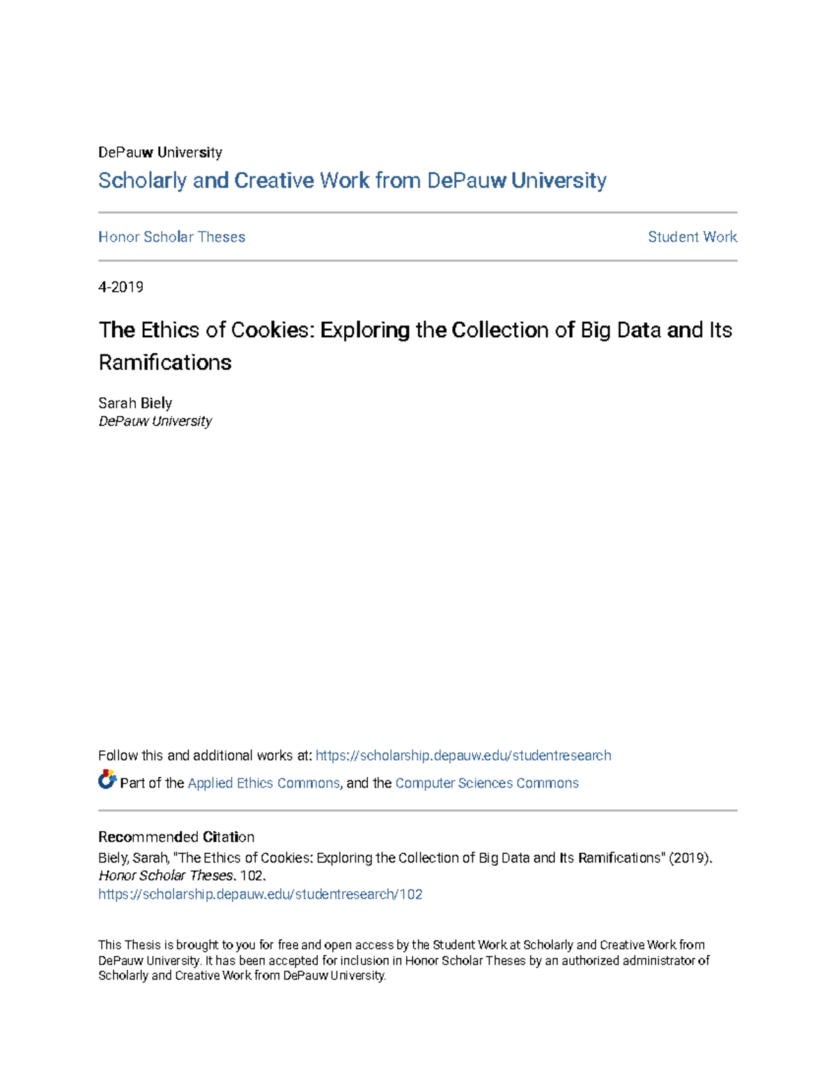 The Ethics of Cookies Exploring the Collection of Big Data and I ...