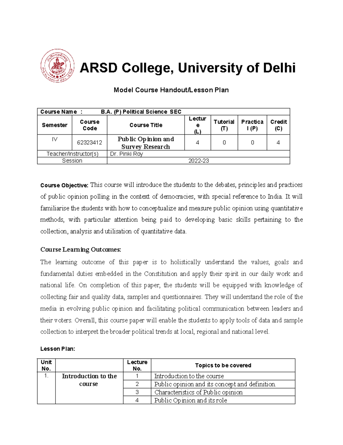 Pinki-Public-Opinion - ARSD College, University of Delhi Model Course ...