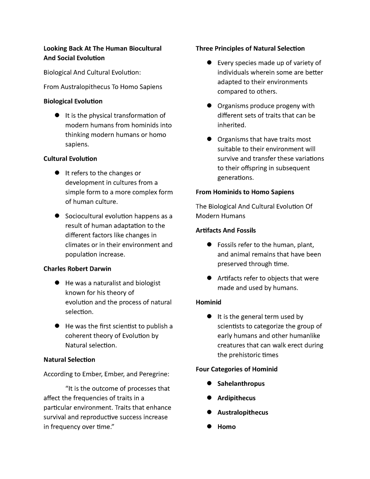 Looking Back At The Human Biocultural And Social Evolution Looking Back At The Human 2094