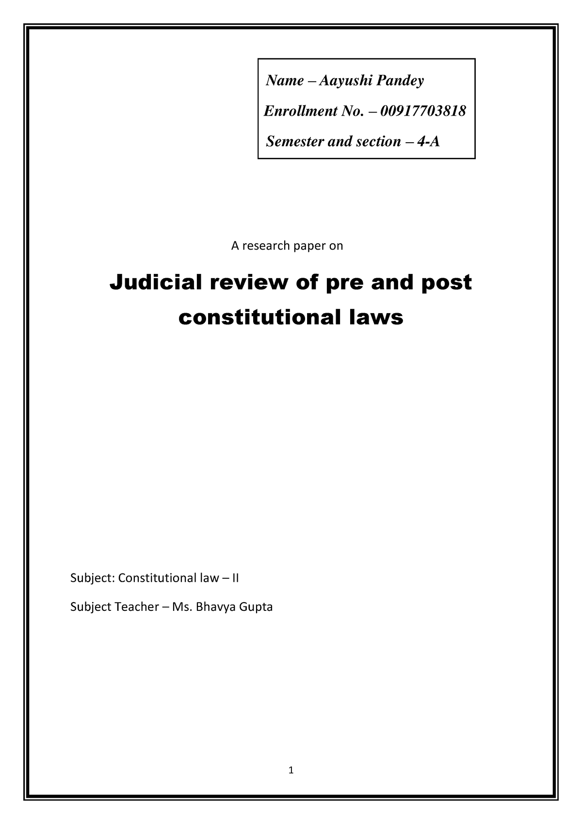 constitutional law research paper topics