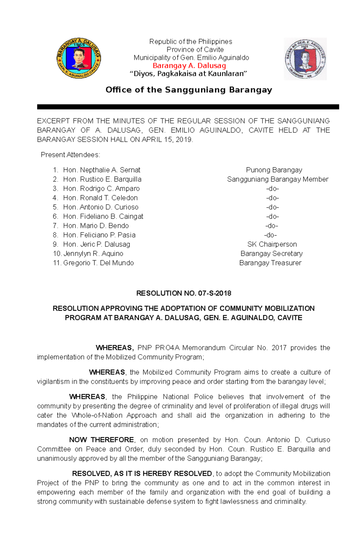 Reso mobilization The definition of a description is a statement that