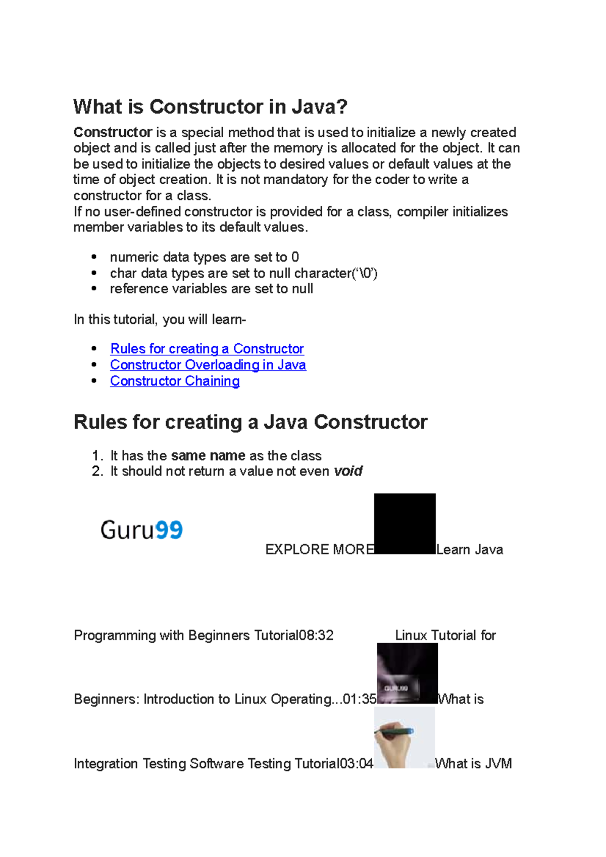 What is Constructor in Java - What is Constructor in Java? Constructor ...