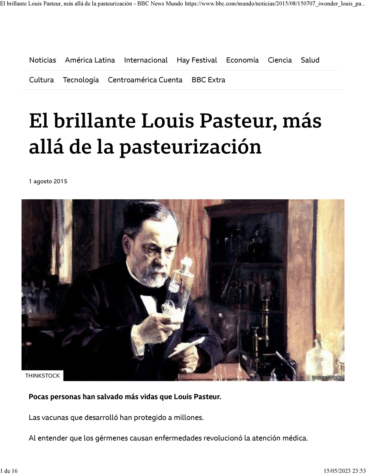 El Brillante Louis Pasteur Más Allá De La Pasteurización Bbc News Mundo El Brillante Louis 5958