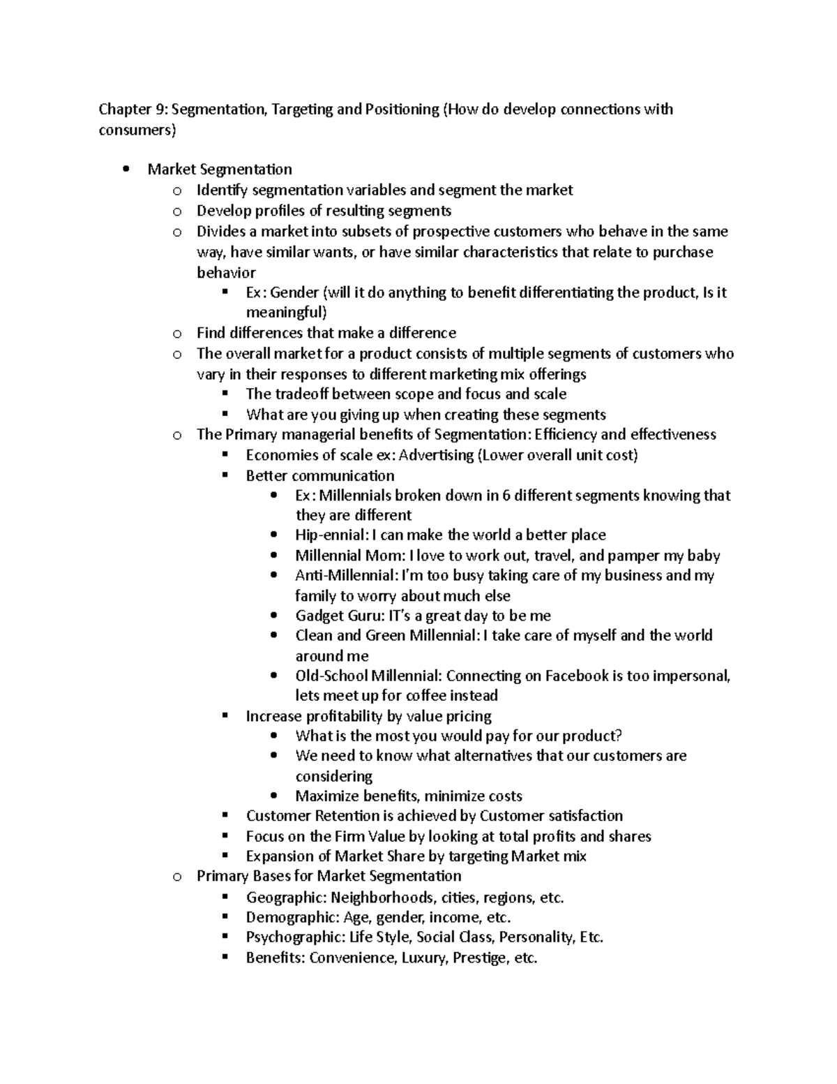 Chapter 9 - lecture - Chapter 9: Segmentation, Targeting and ...
