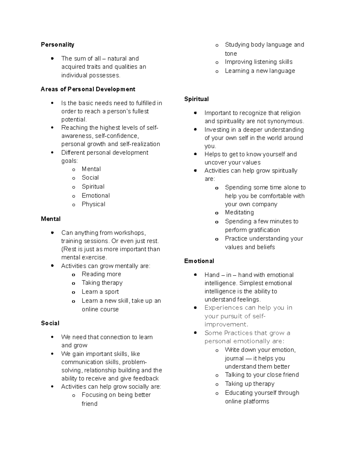 Professional Development Reviewer Personality The sum of all natural and acquired traits and