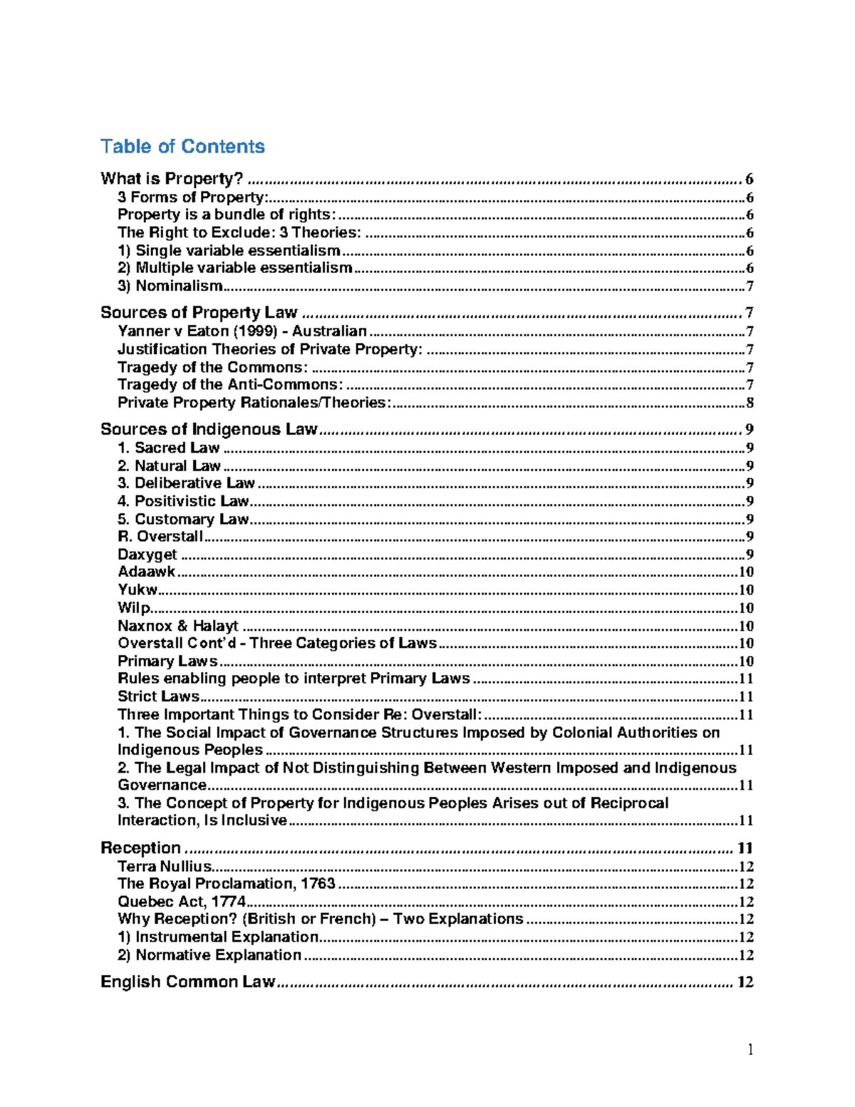 property-law-summary-table-of-contents-what-is-property-3-forms-of