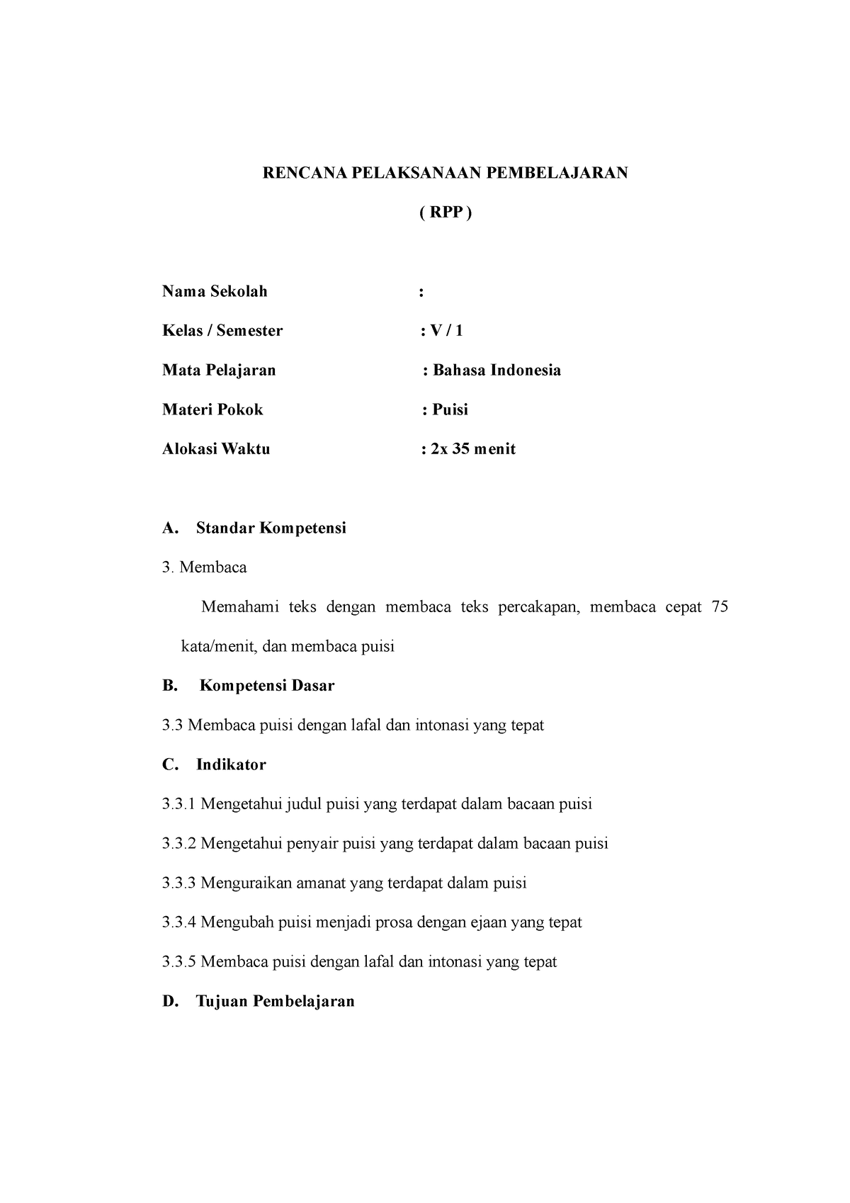 RPP3 - Rencana Pelaksanaan Pembelajaran - RENCANA PELAKSANAAN ...
