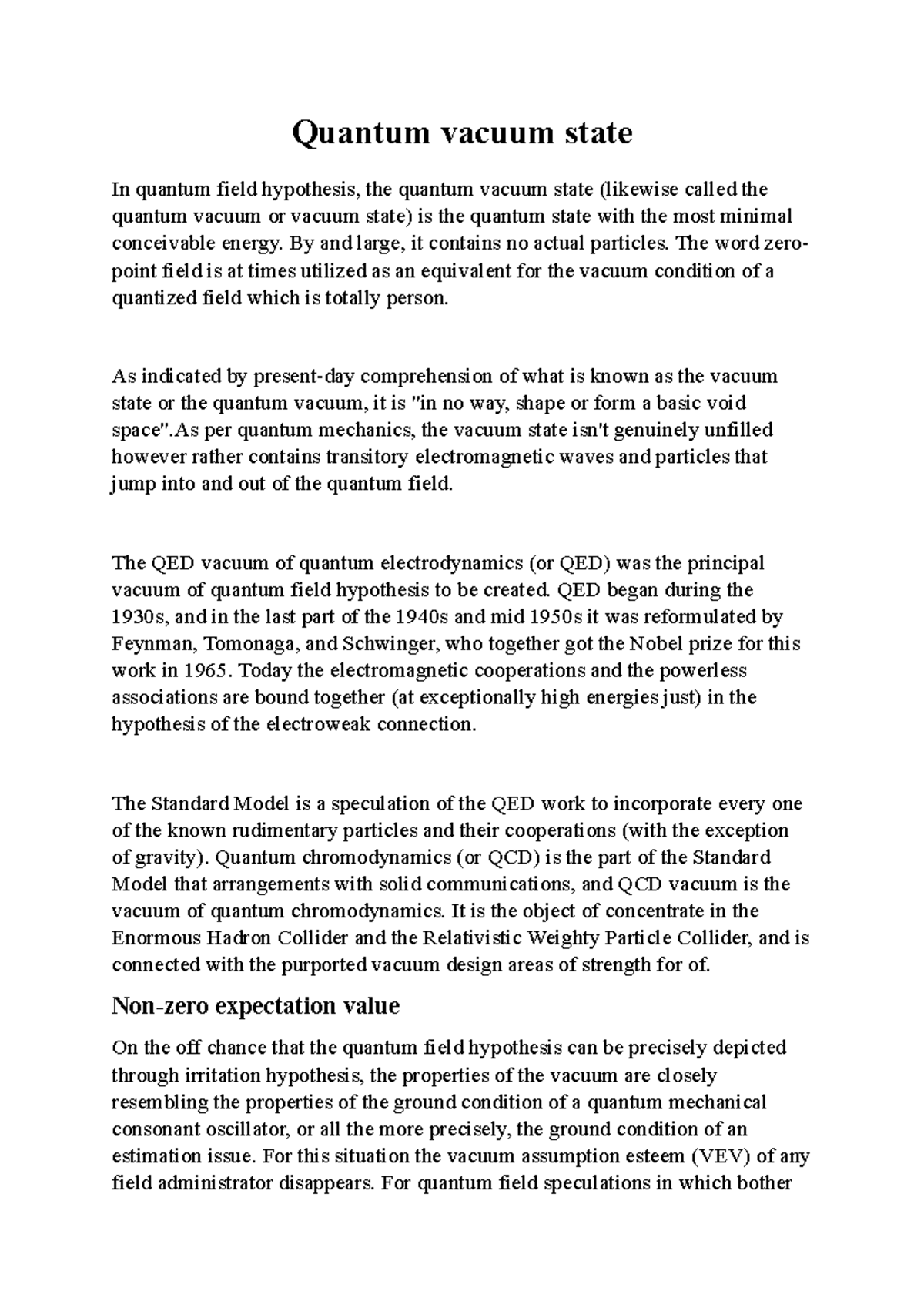 Quantum vacuum state Ifah Quantum vacuum state In quantum field