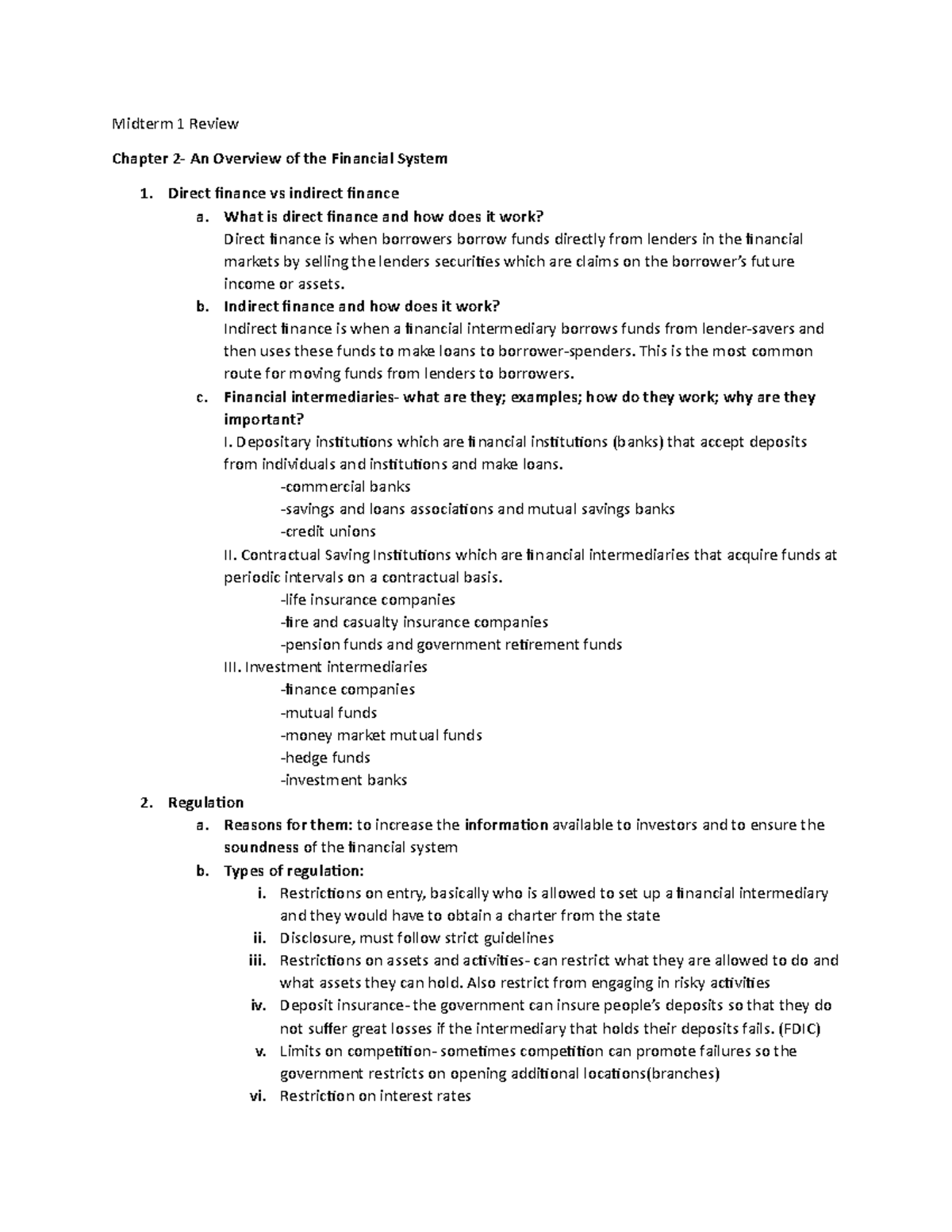 Midterm 1 Review Midterm 1 Review Chapter 2 An Overview of the