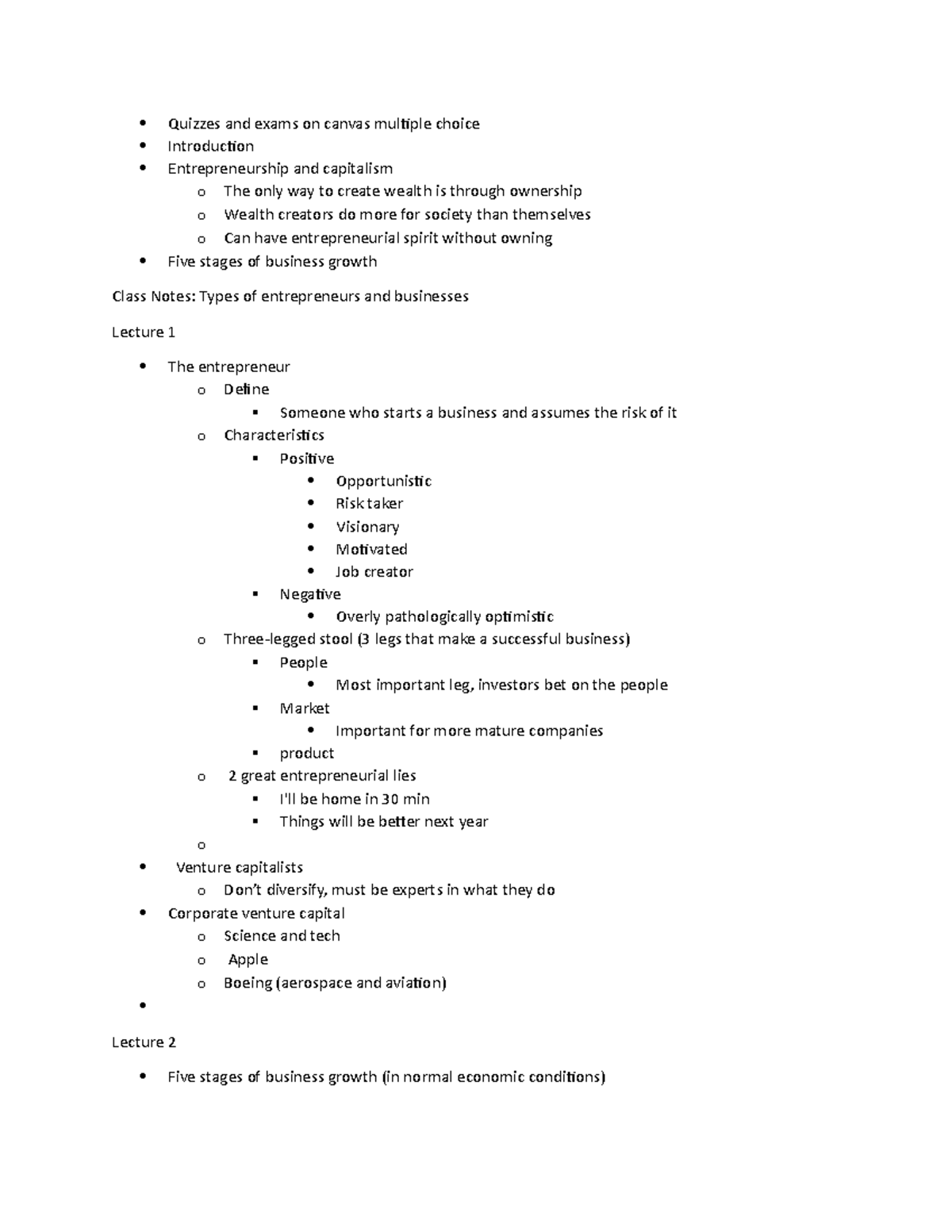 Week 1, 2, and 3 lecture notes Quizzes and exams on canvas multiple