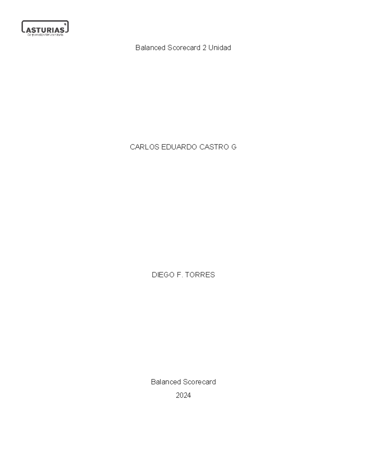 Balanced Scorecard Caso Practico 2 Unidad Carlos Eduardo Castro ...