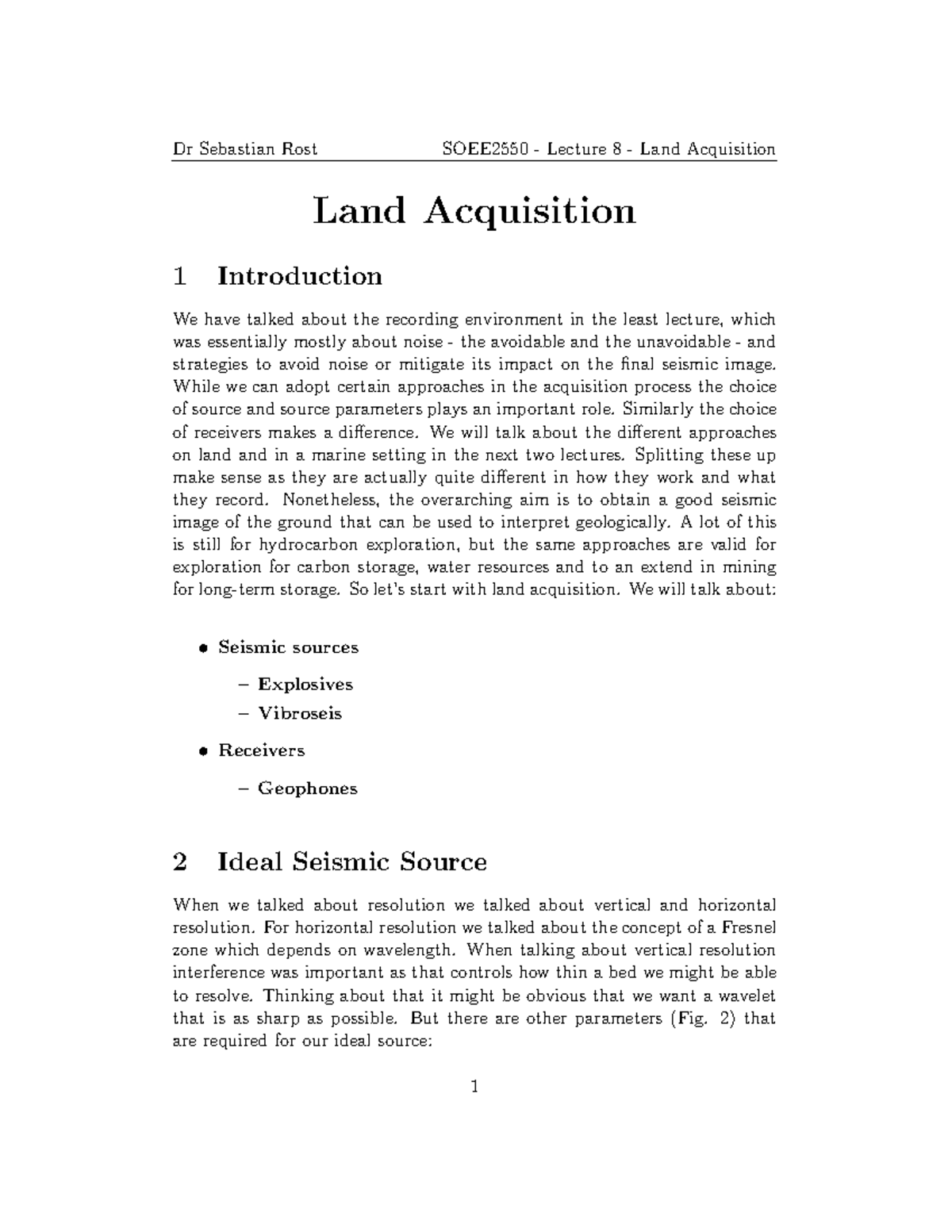 6Land Acquisition Lecture notes 6 Land Acquisition 1 Introduction