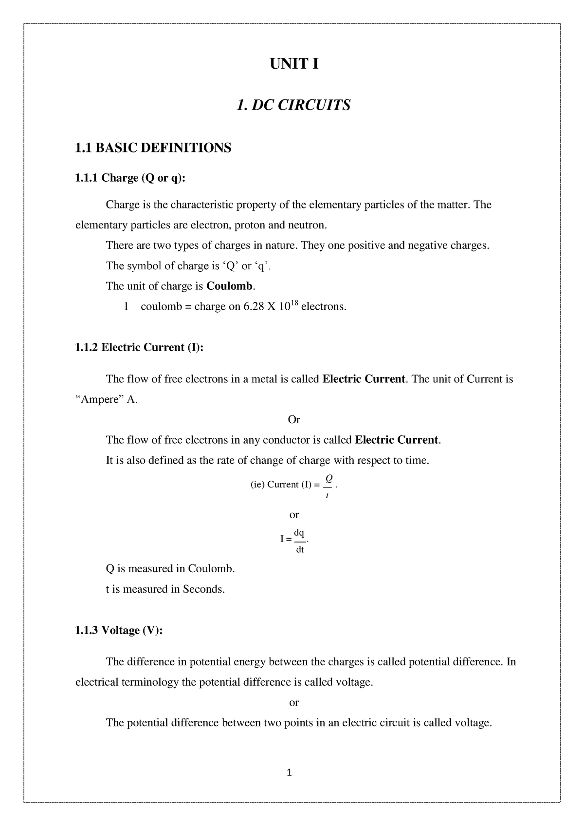 BEEE(U1) - Basic Electricals And Electronics Engineering Lecture Notes ...