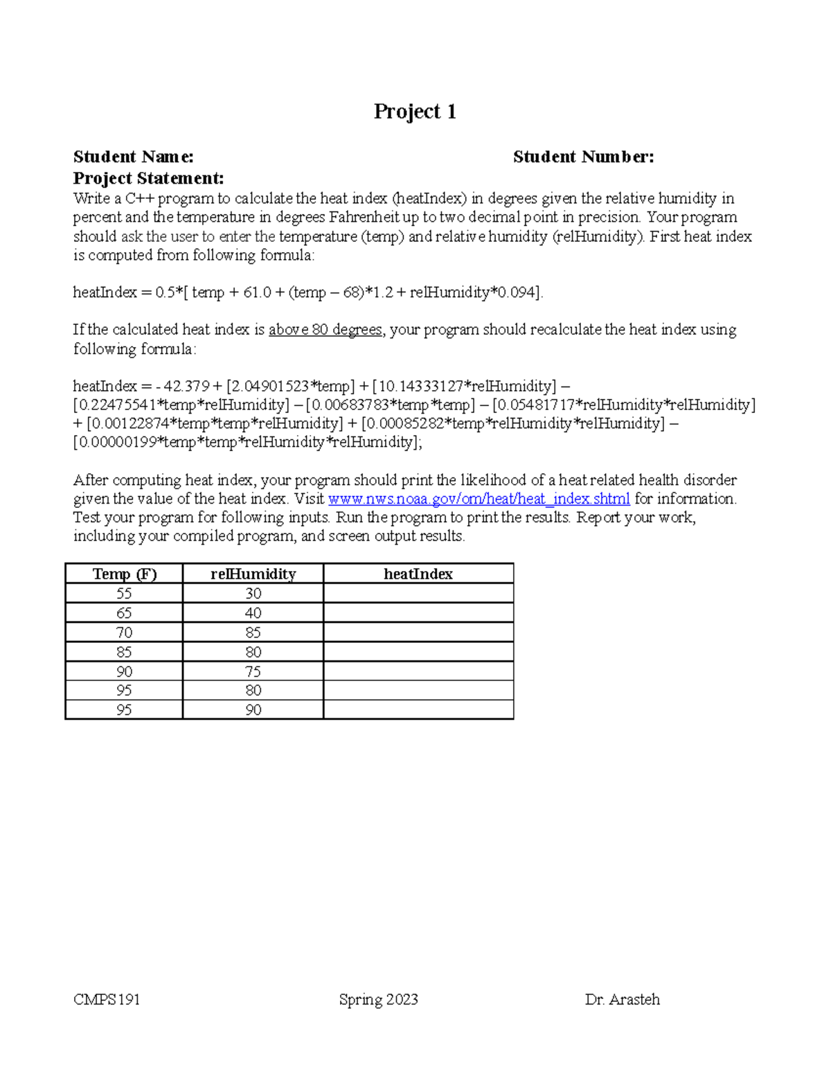 Project 1 - KHBKH - Project 1 Student Name: Student Number: Project ...