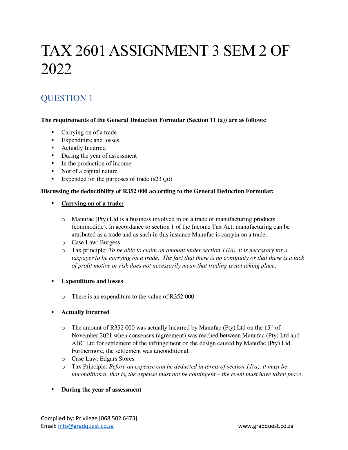 assignment tax 2022