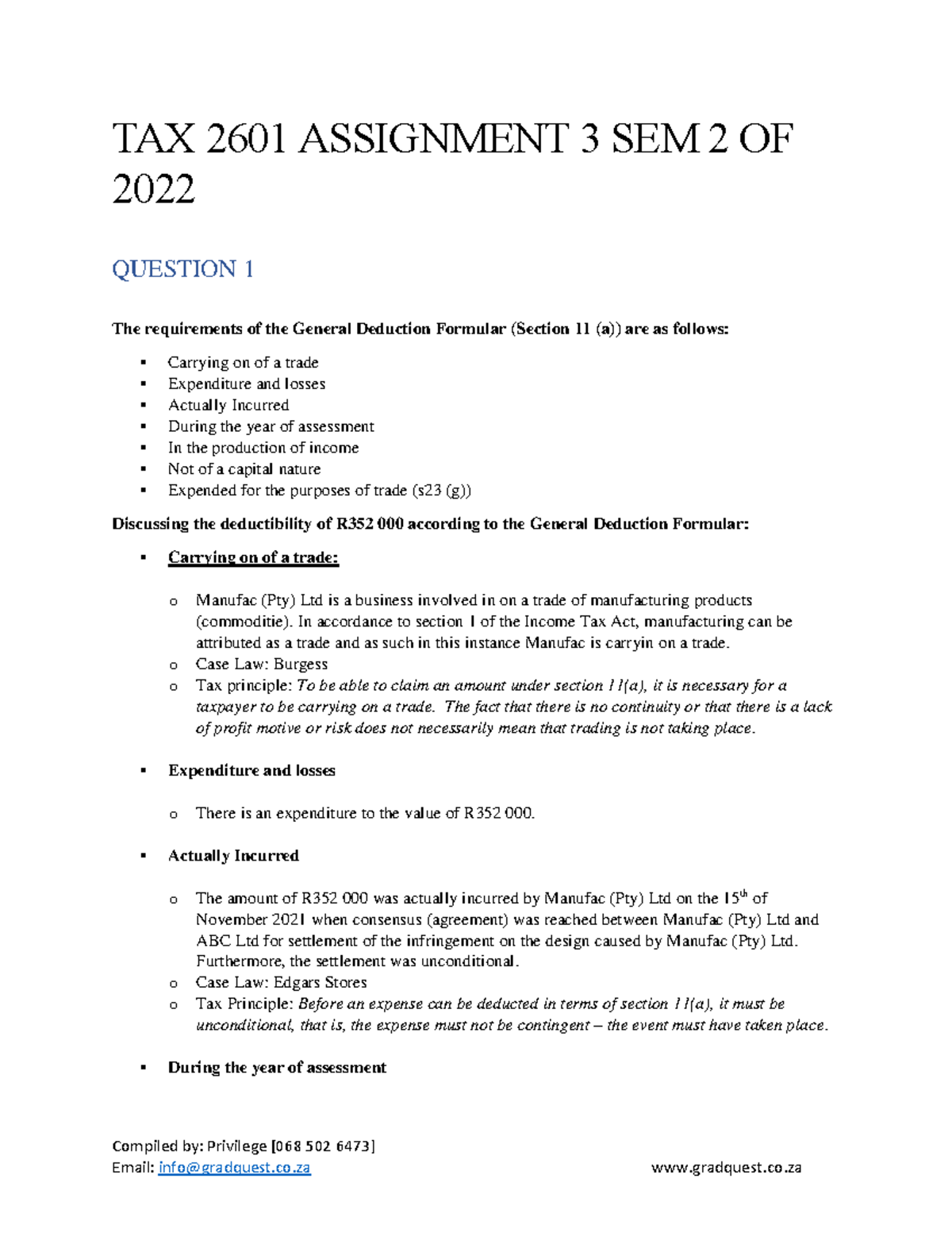 assignment tax 2022