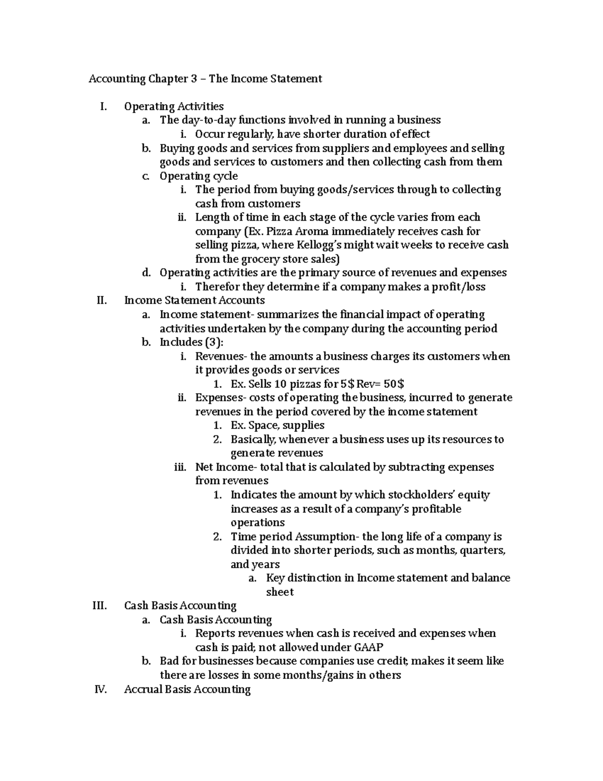 Accounting Chapter 3 – The Income Statement - Accounting Chapter 3 ...