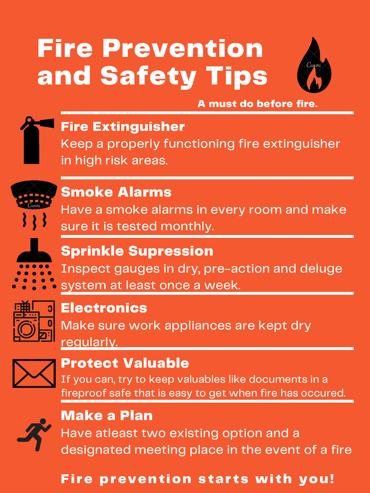 Infographic Before FIRE - Keep a properly functioning fire extinguisher ...