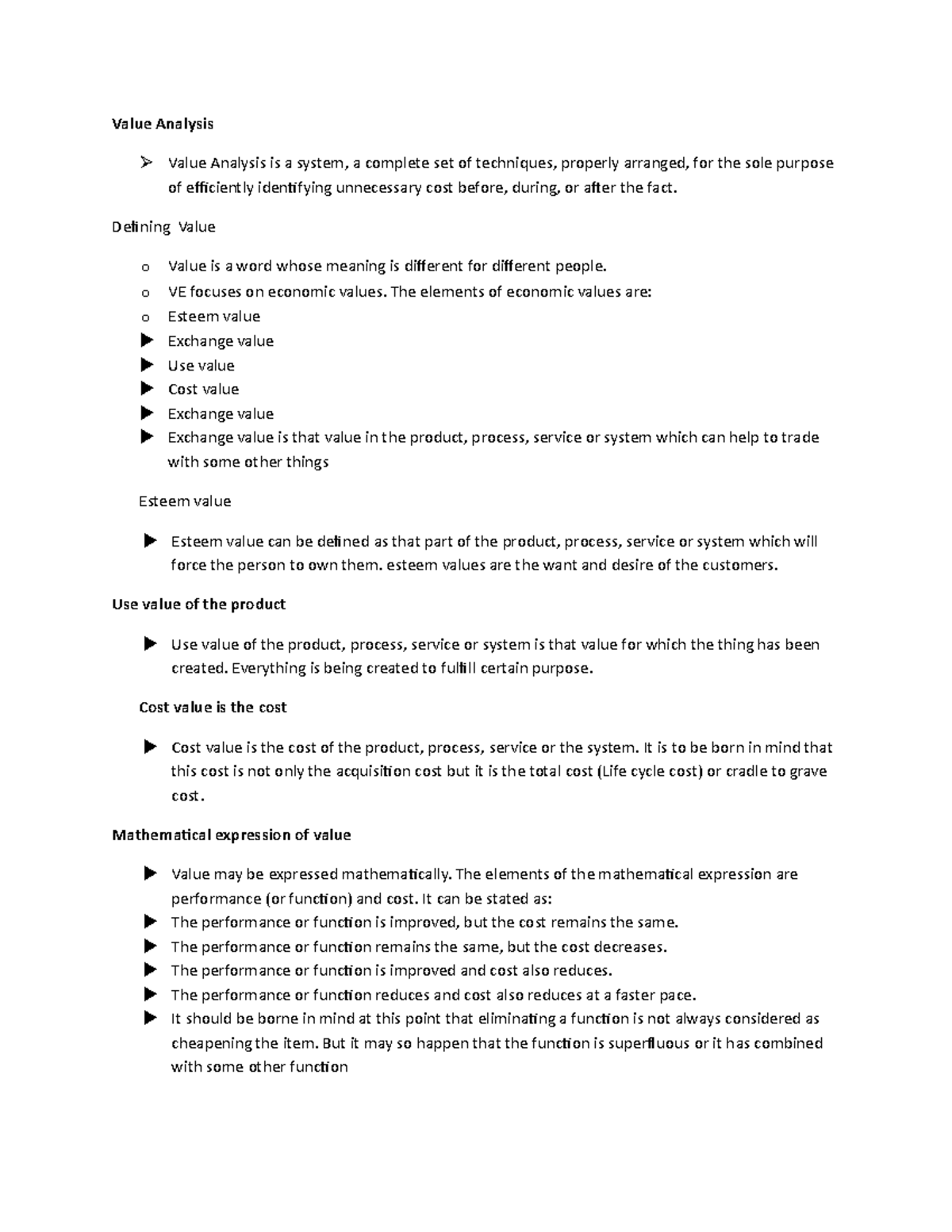 operational management about value engineering - Value Analysis Value ...