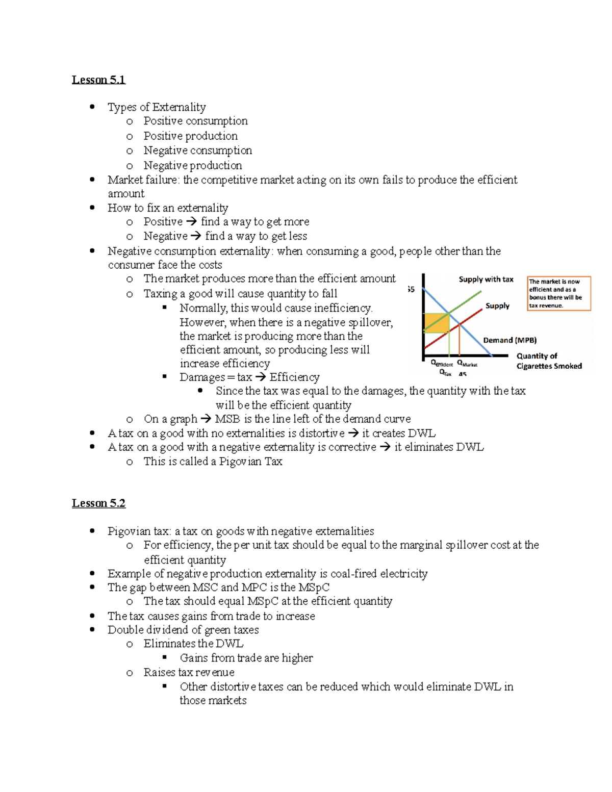 415-Exam 2 Notes - Lesson 5. Types Of Externality O Positive ...