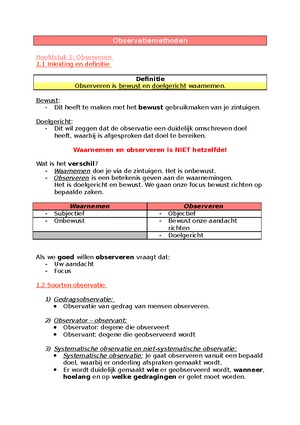 Observatiemethoden - 1 1 HOOFDSTUK 1: OBSERVEREN 1 INLEIDING EN ...