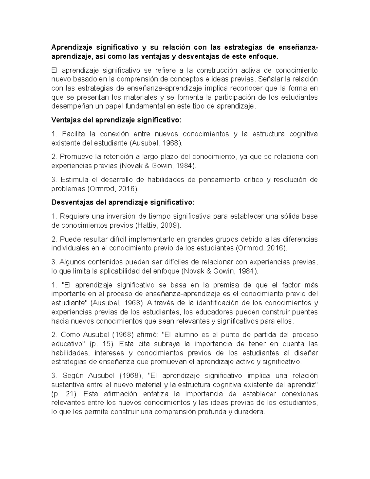 Aprendizaje significativo y su relación con las estrategias de ...