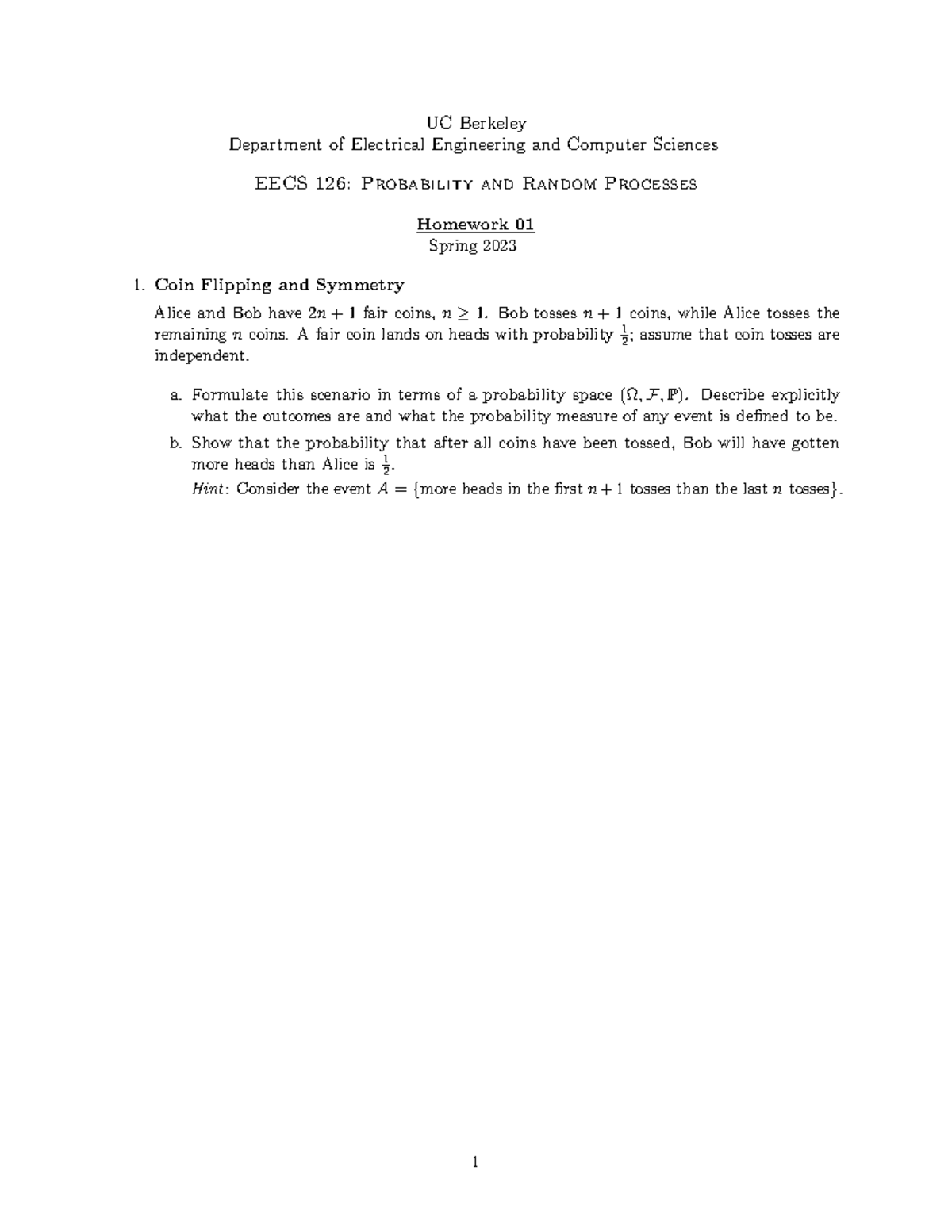 Hw01 music UC Berkeley Department of Electrical Engineering and