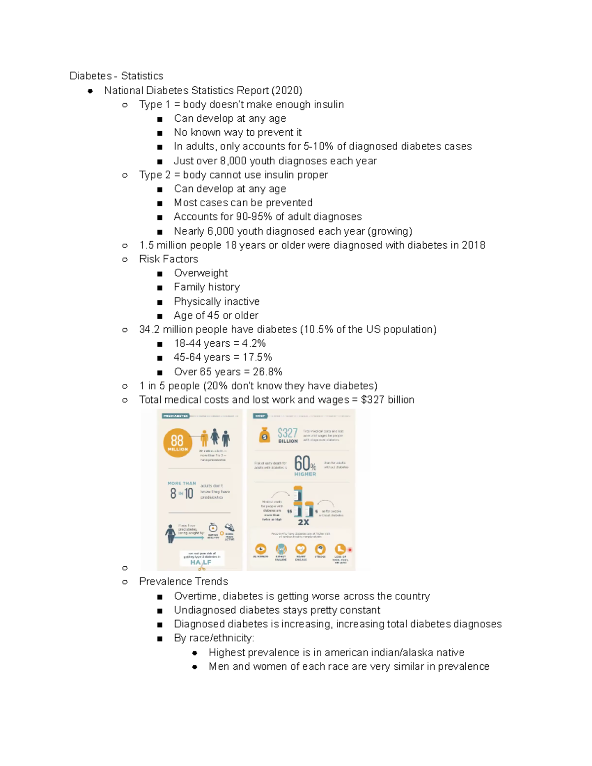 Kin 247 - Final Exam Notes - Diabetes - Statistics National Diabetes ...