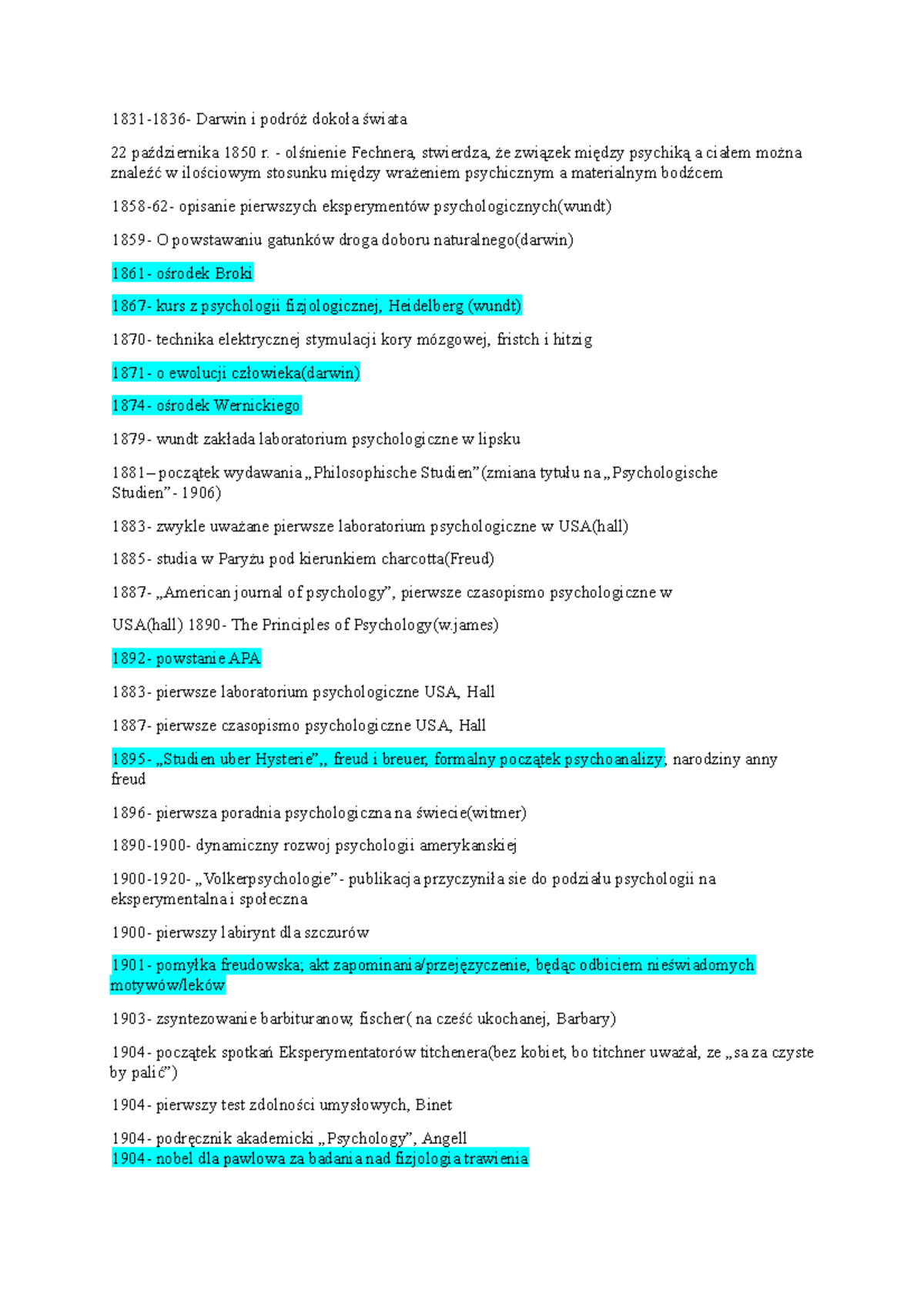 Historia myśli psychologicznej- ważne daty - 1831-1836- Darwin i podróż