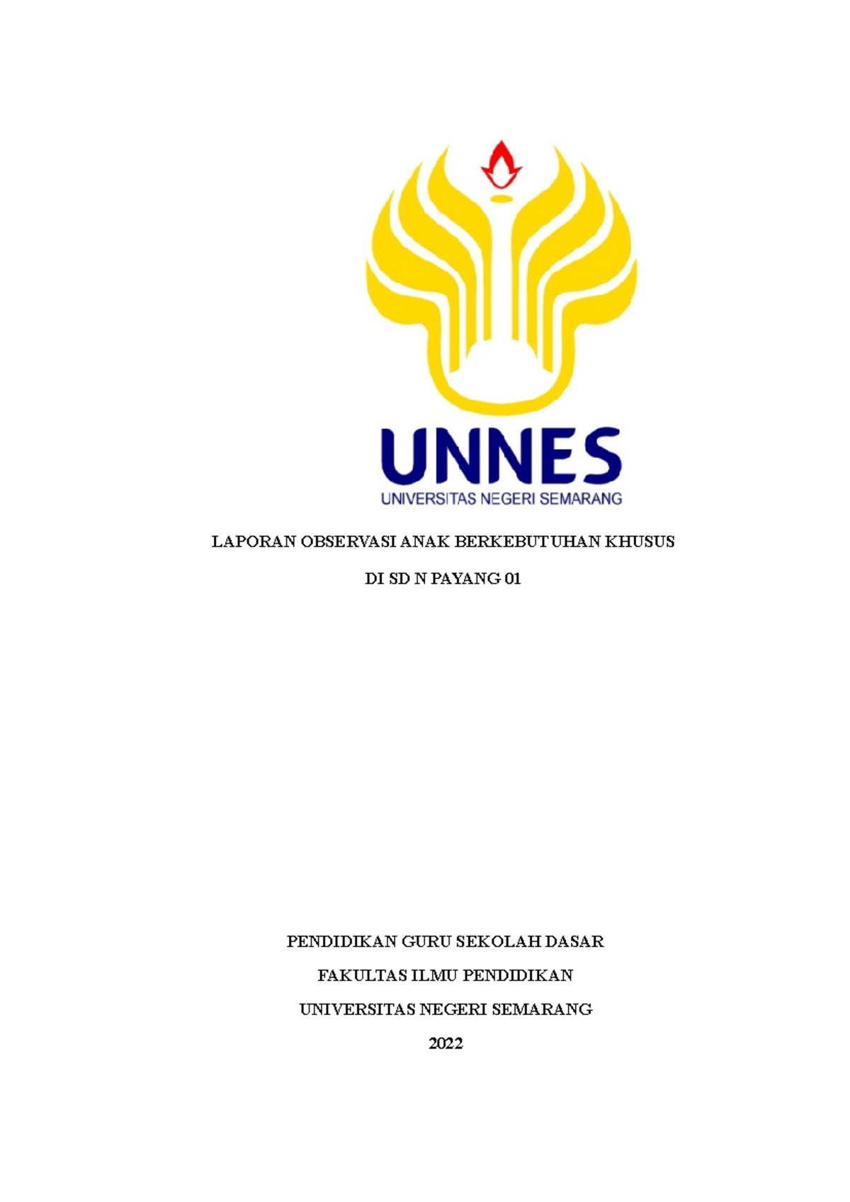 Laporan Observasi ANAK Berkebutuhan Khusus - LAPORAN OBSERVASI ANAK ...