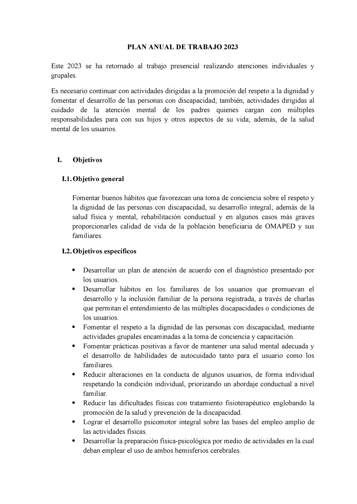 Plan Anual Omaped 2023 Plan Anual De Trabajo 2023 Este 2023 Se Ha Retornado Al Trabajo 8870